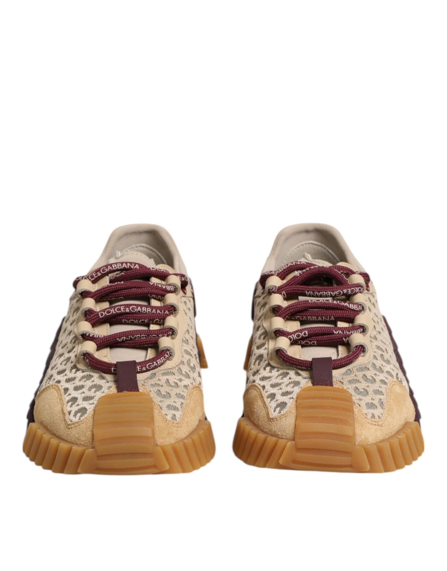 Baskets à lacets Dolce & Gabbana en néoprène beige avec logo DG NS1