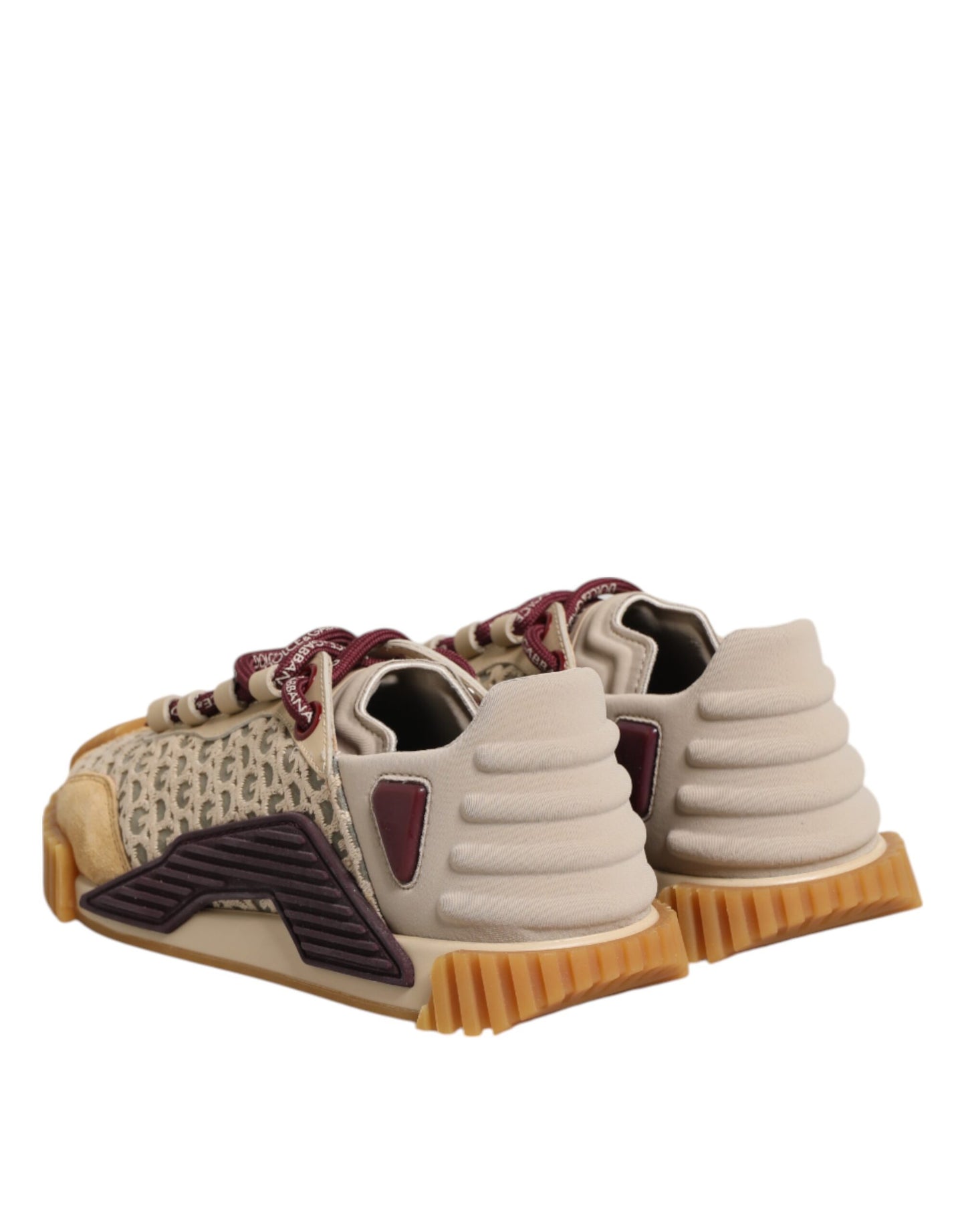 Baskets à lacets Dolce & Gabbana en néoprène beige avec logo DG NS1