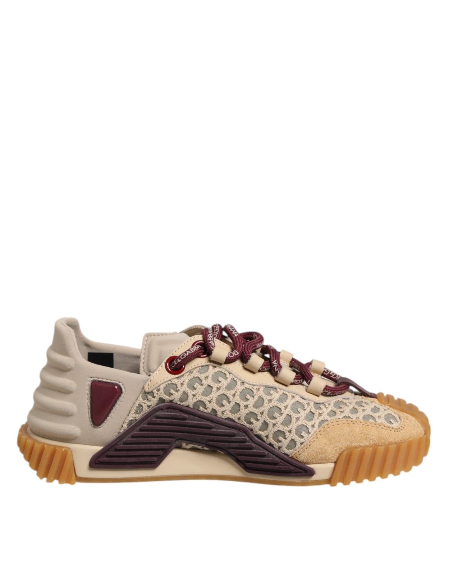 Baskets à lacets Dolce & Gabbana en néoprène beige avec logo DG NS1