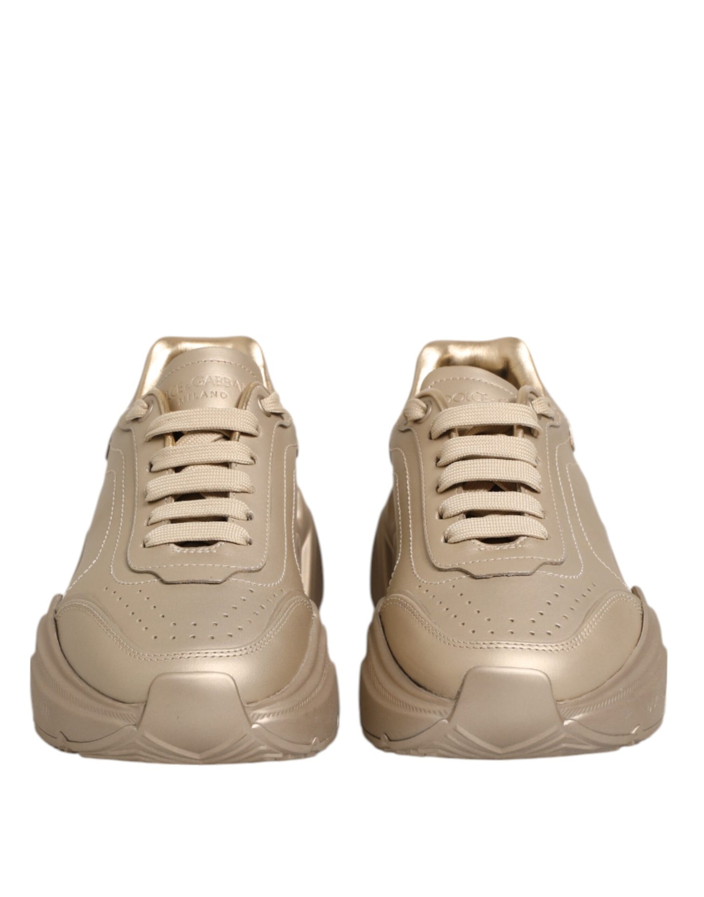 Baskets Daymaster en cuir doré Dolce & Gabbana pour femme