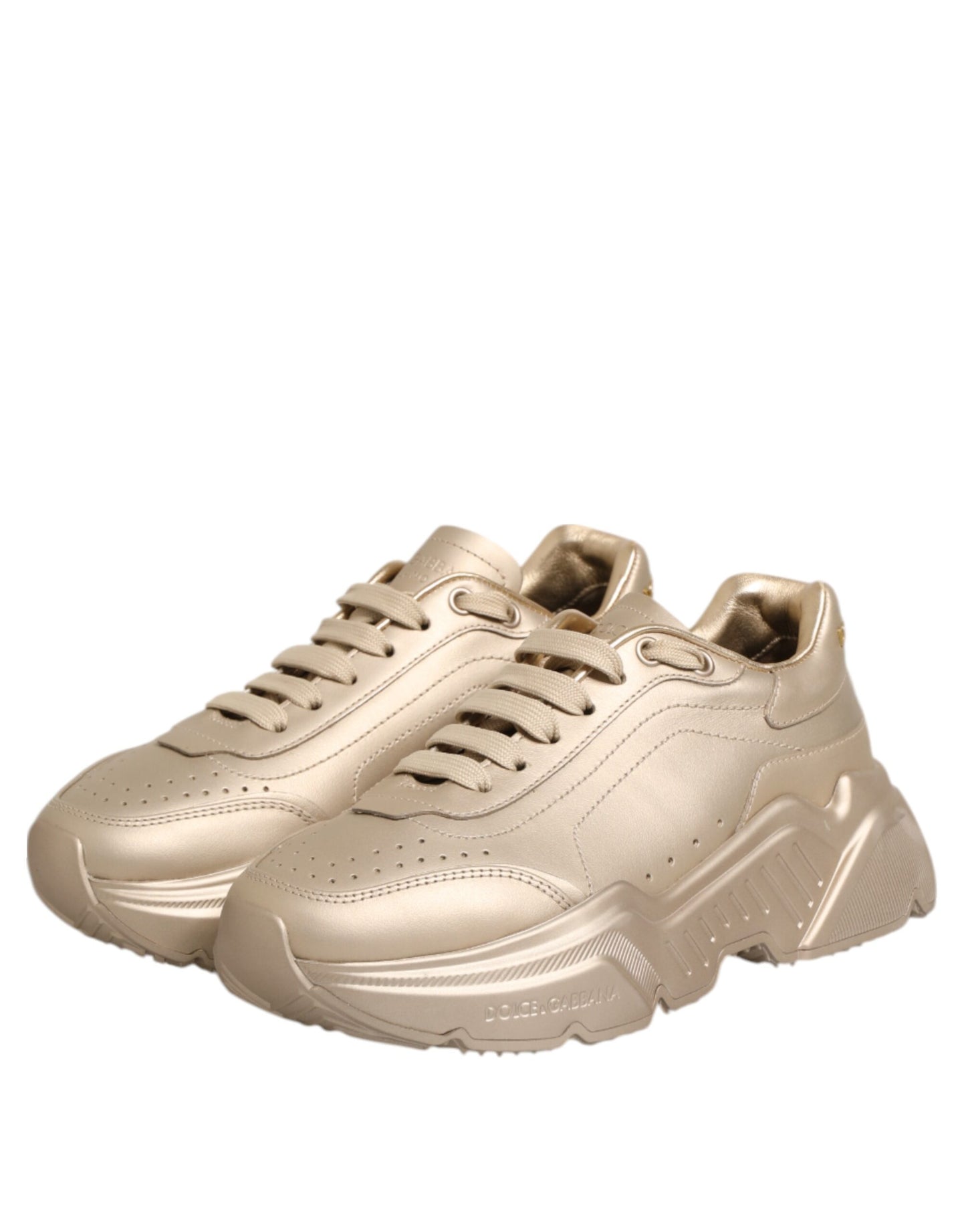 Baskets Daymaster en cuir doré Dolce & Gabbana pour femme