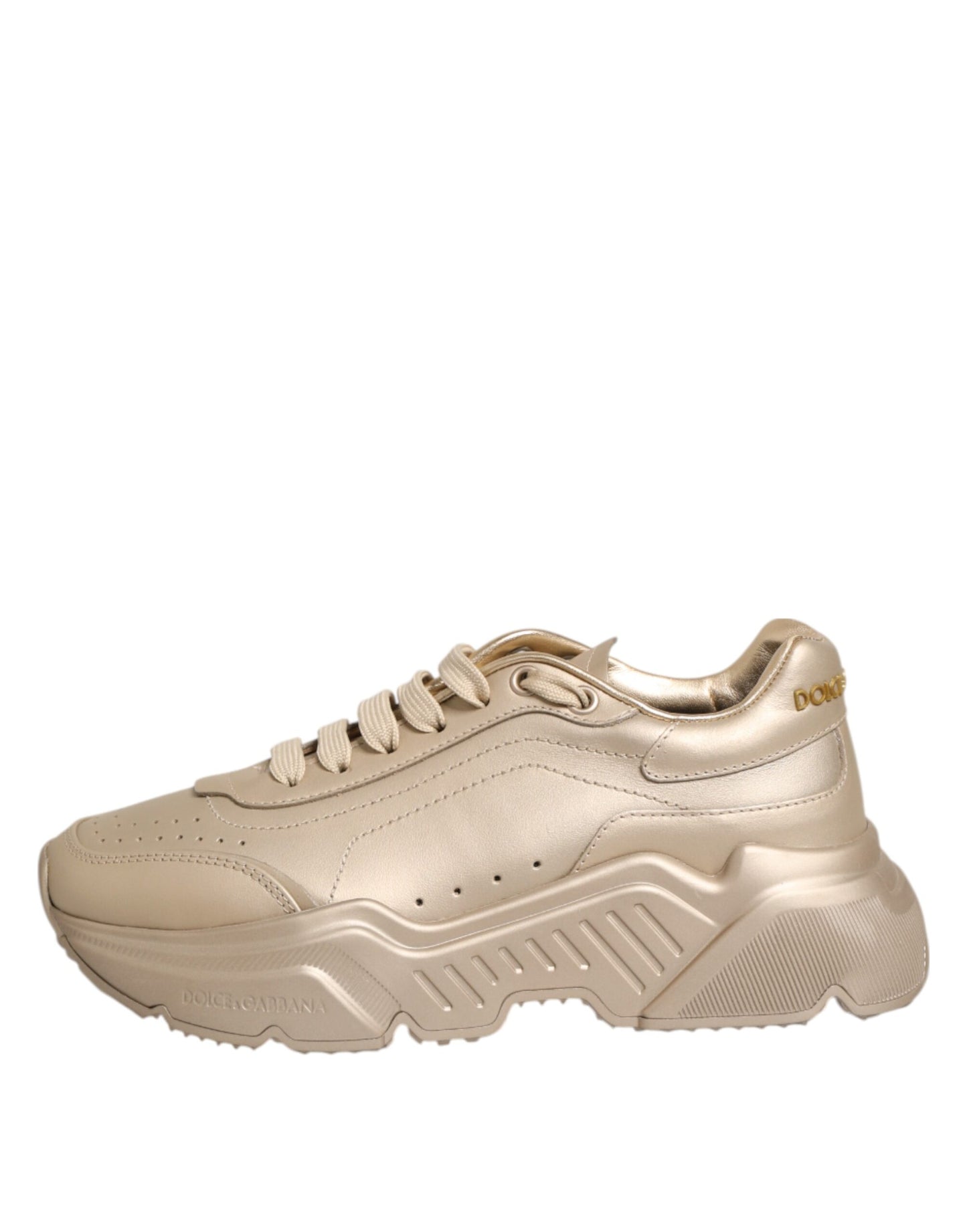 Baskets Daymaster en cuir doré Dolce & Gabbana pour femme