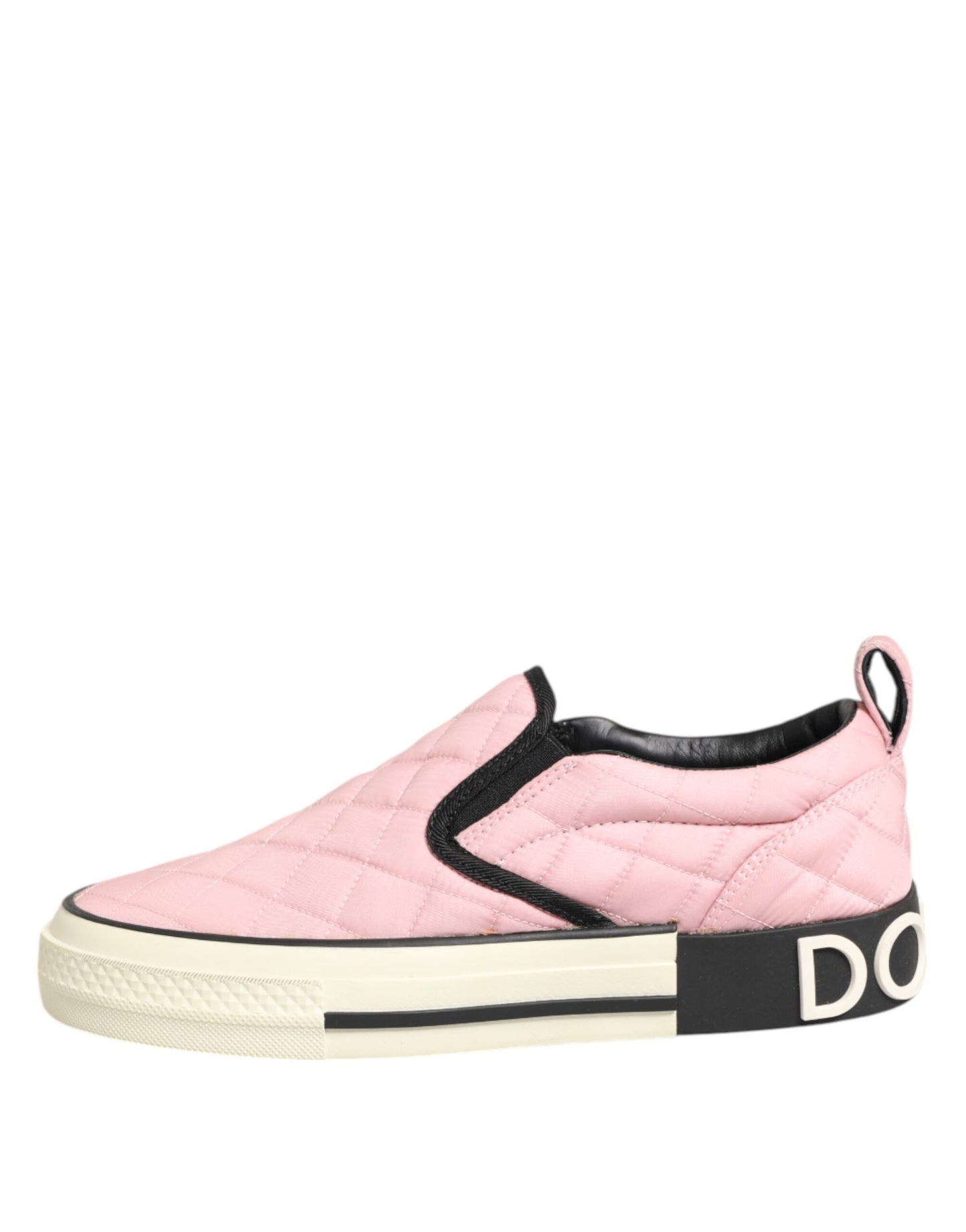 Baskets à enfiler en nylon matelassé rose Dolce & Gabbana