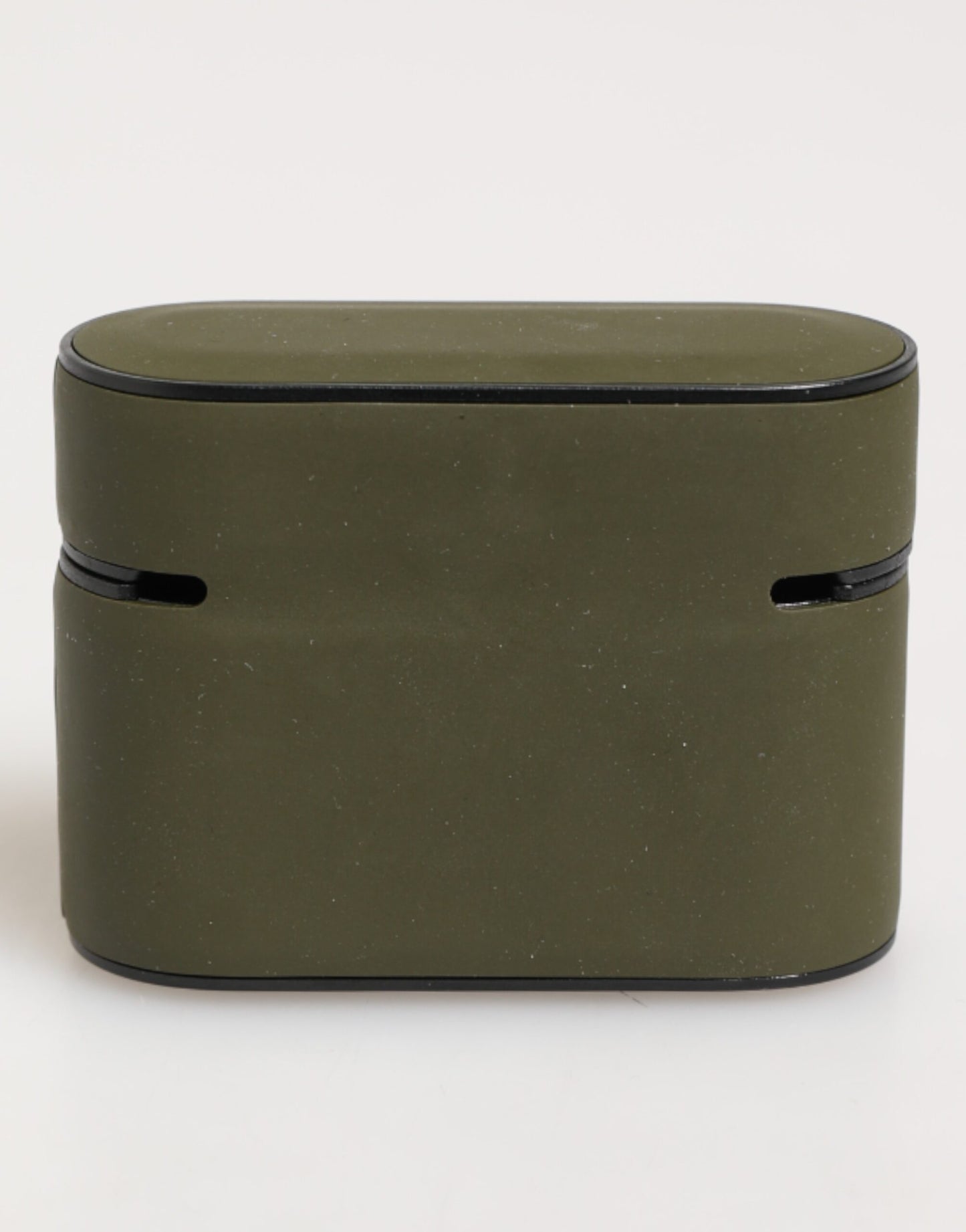 Étui pour Airpods Dolce & Gabbana en caoutchouc vert armée avec logo en relief