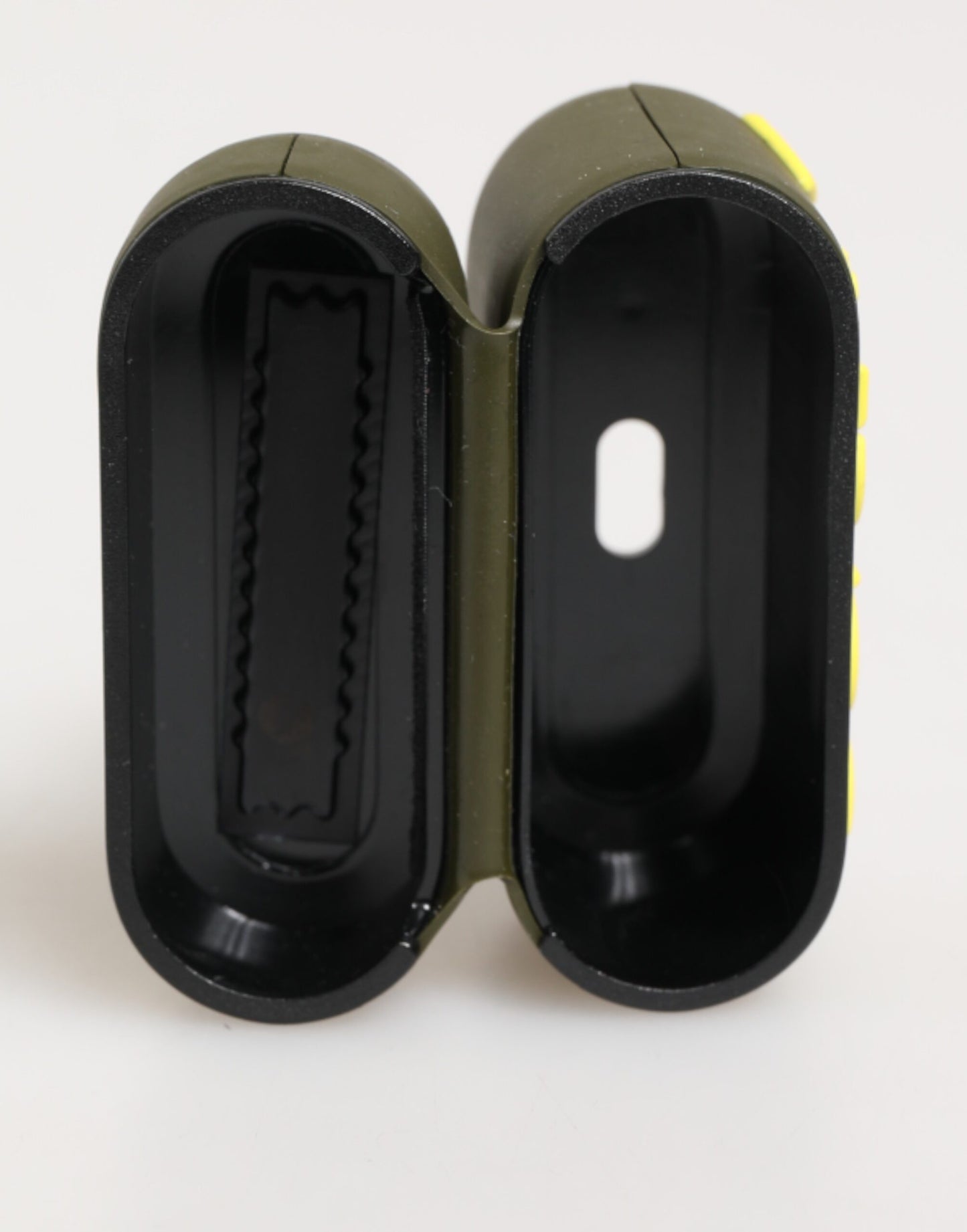 Étui pour Airpods Dolce & Gabbana en caoutchouc vert armée avec logo en relief