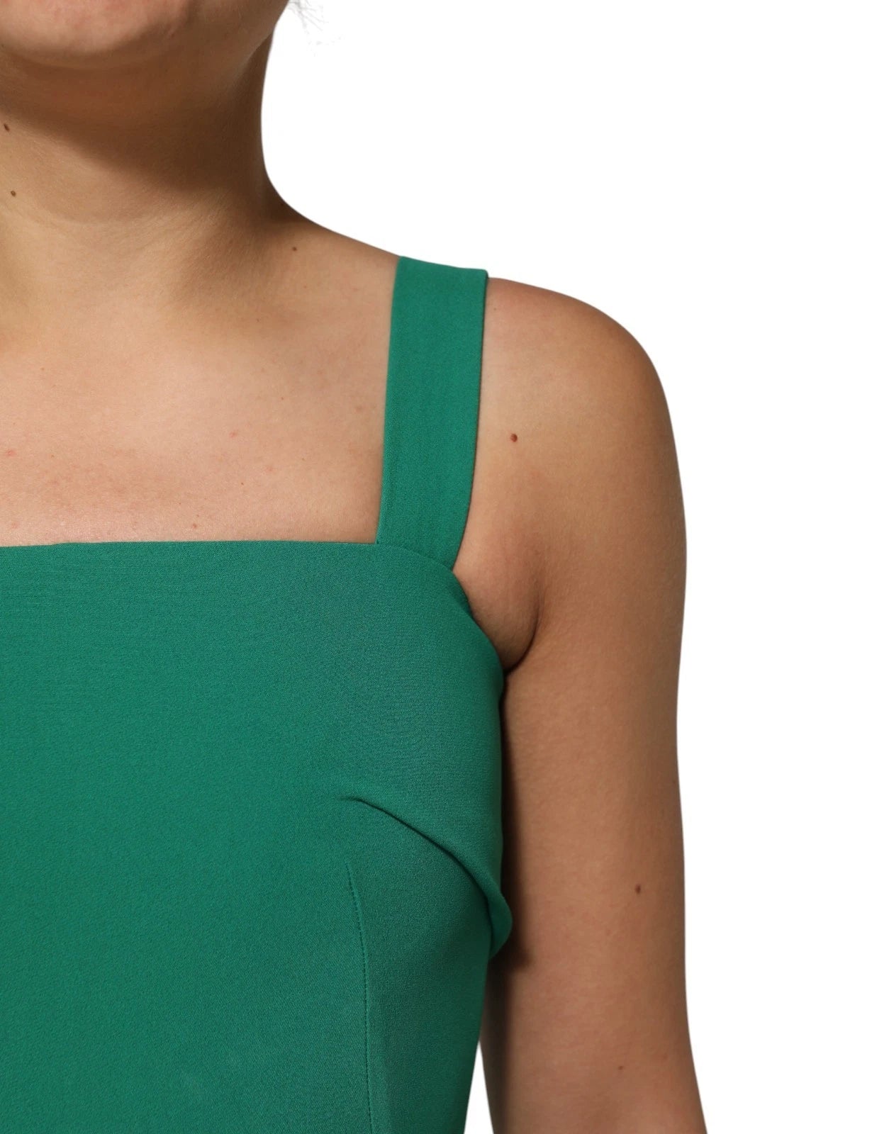 Robe moulante sans manches en rayonne vert foncé Dolce & Gabbana