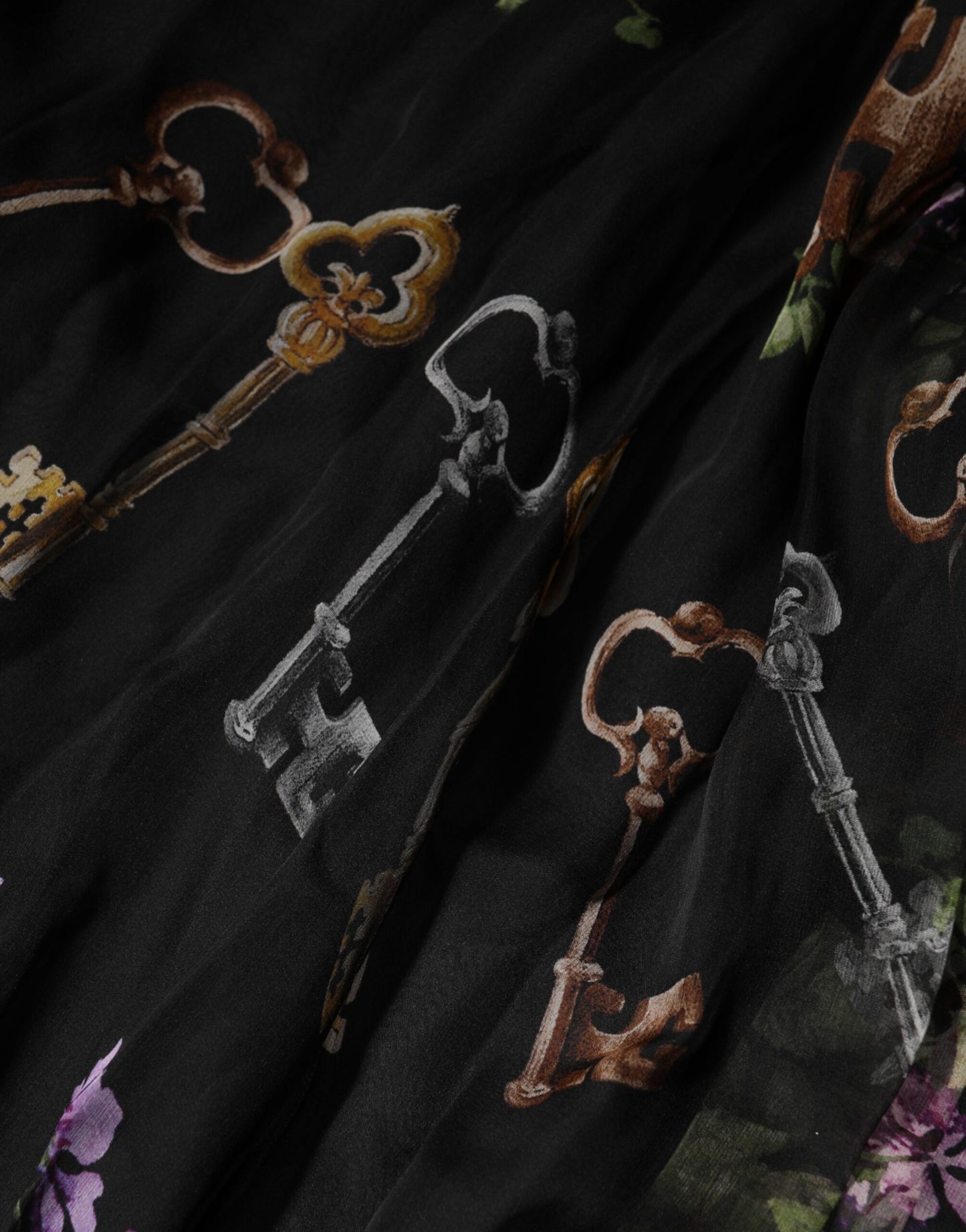 Robe bustier noire à imprimé floral et cristaux Dolce & Gabbana