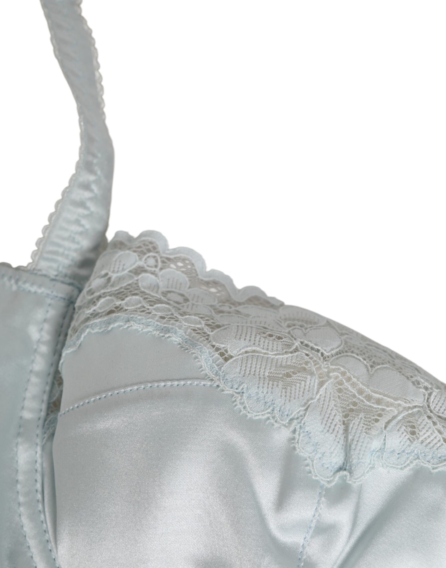 Sous-vêtements balconnets semi-rembourrés en soie bleu clair Dolce & Gabbana