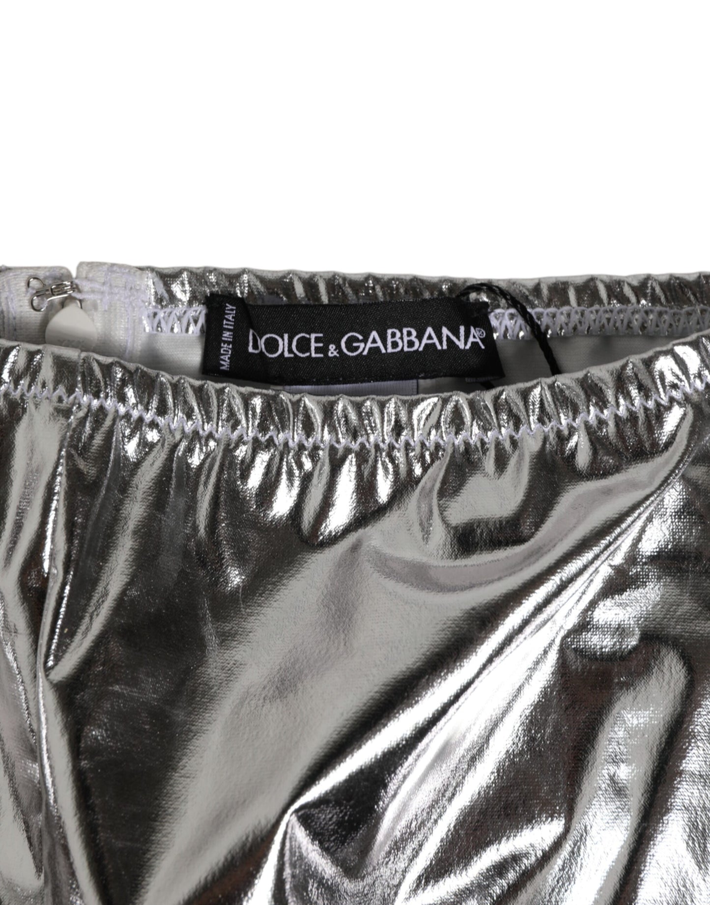 Dolce & Gabbana Silver Metallic High Waist Bikini Bottom Women  Underwear