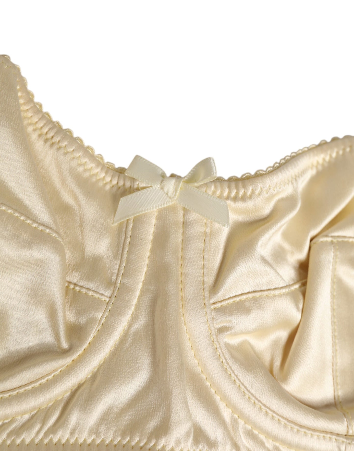 Soutien-gorge balconnet Dolce & Gabbana en satin crème mélangé