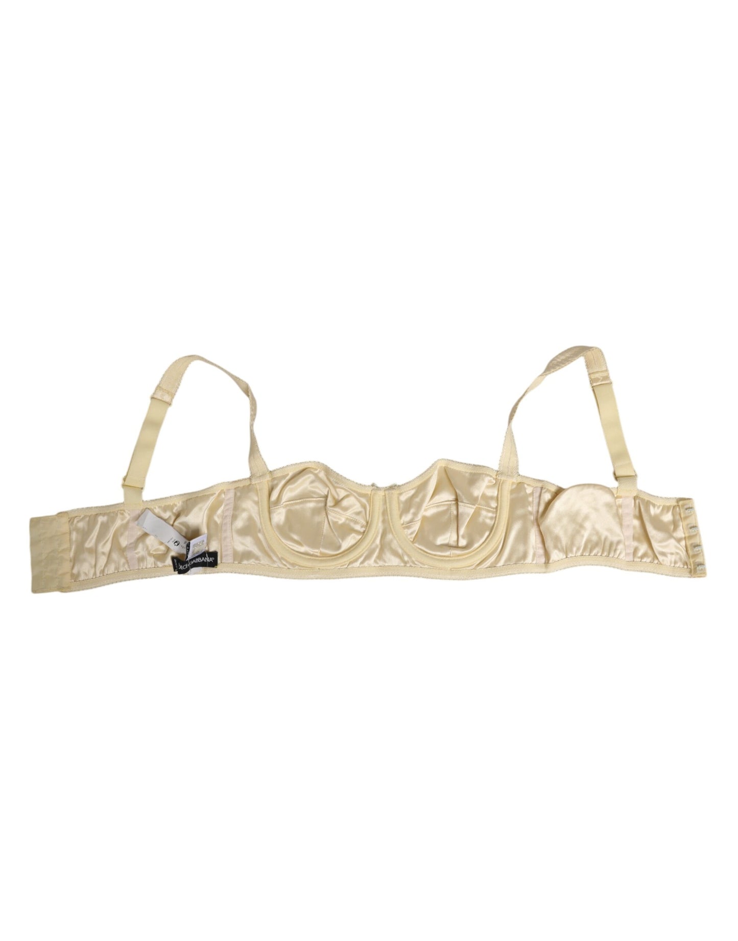 Soutien-gorge balconnet Dolce & Gabbana en satin crème mélangé