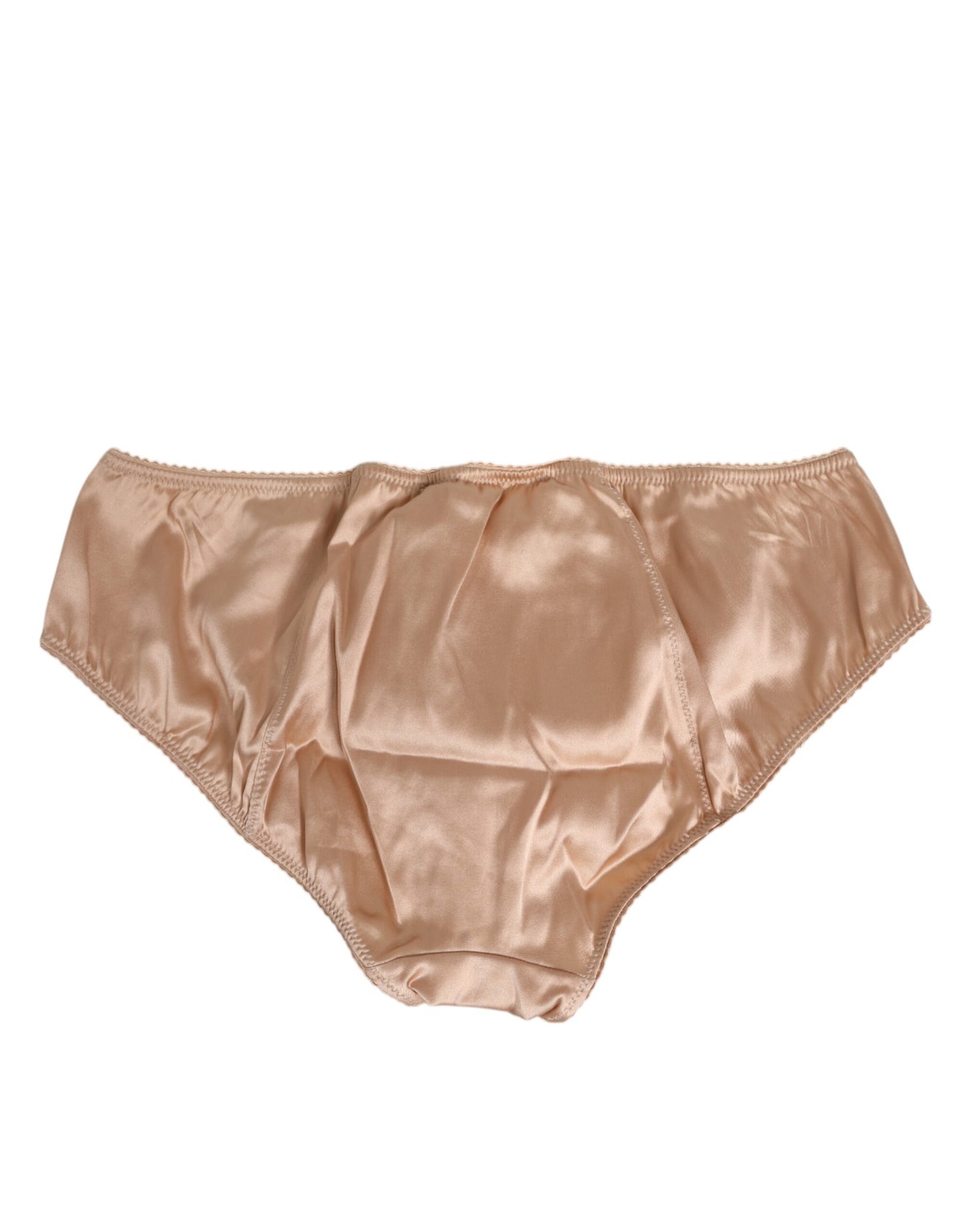 Dolce & Gabbana – Unterwäsche aus Seidensatin mit Schleife und Spitzenbesatz in Nude-Beige