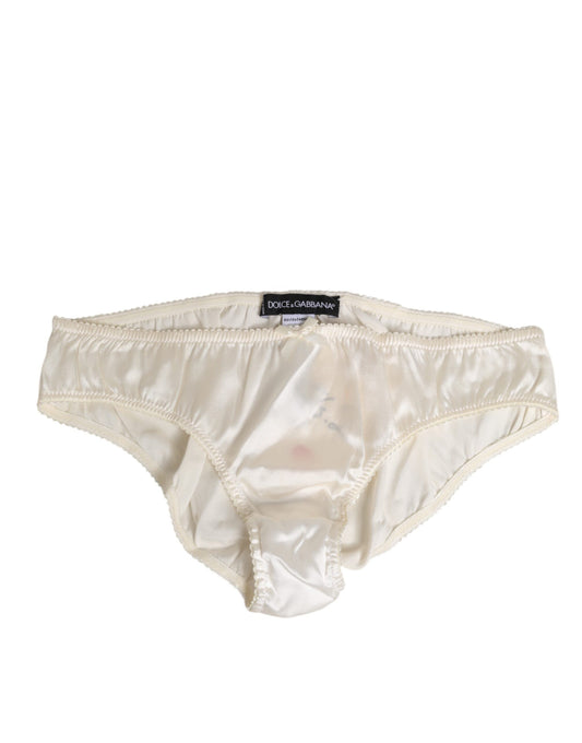 Dolce & Gabbana Weiße Seidensatin-Dessous-Höschen-Unterwäsche