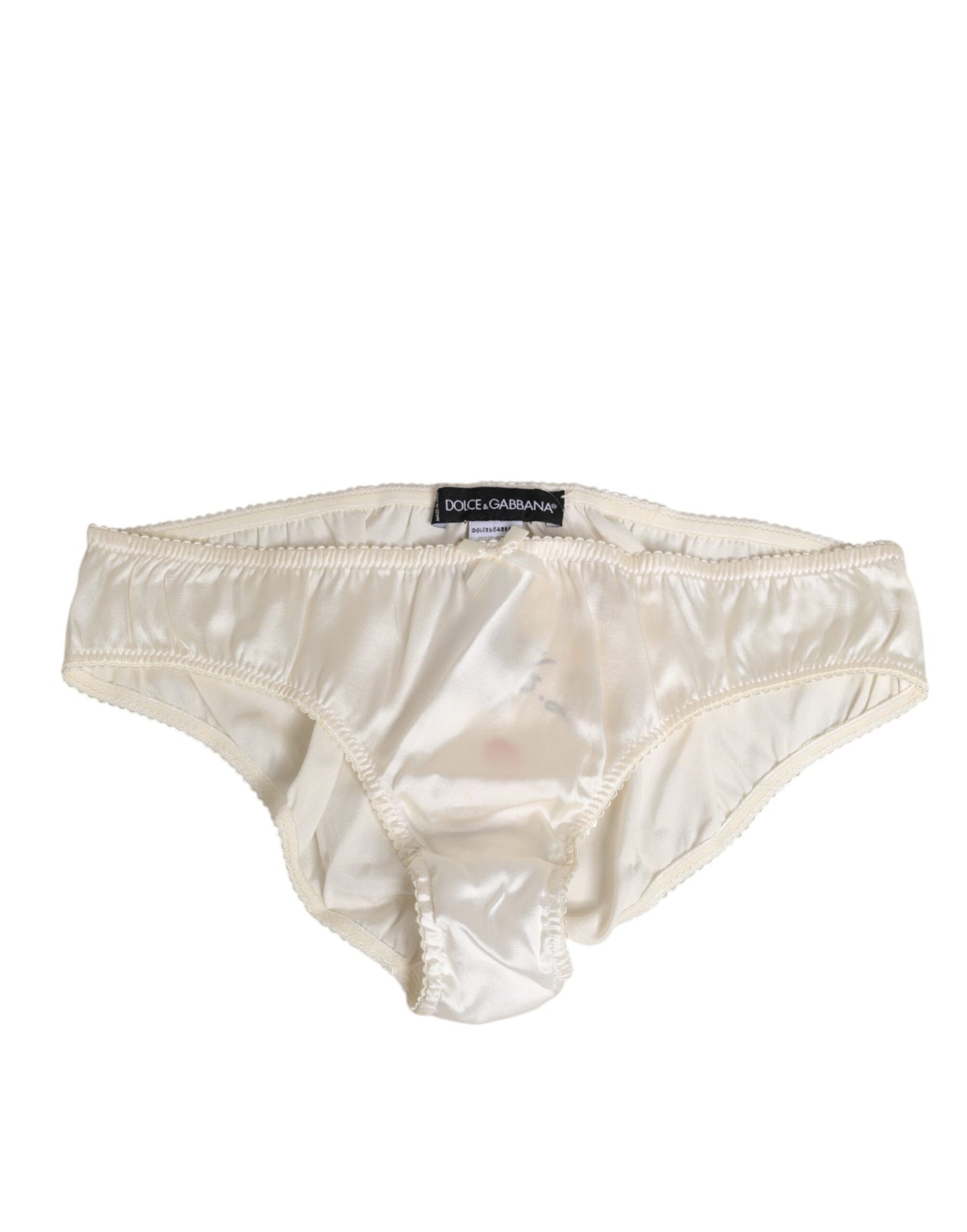 Dolce & Gabbana Weiße Seidensatin-Dessous-Höschen-Unterwäsche