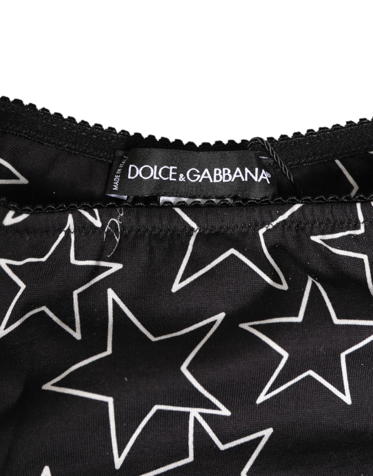 Culotte en coton imprimé étoiles noires et blanches Dolce & Gabbana