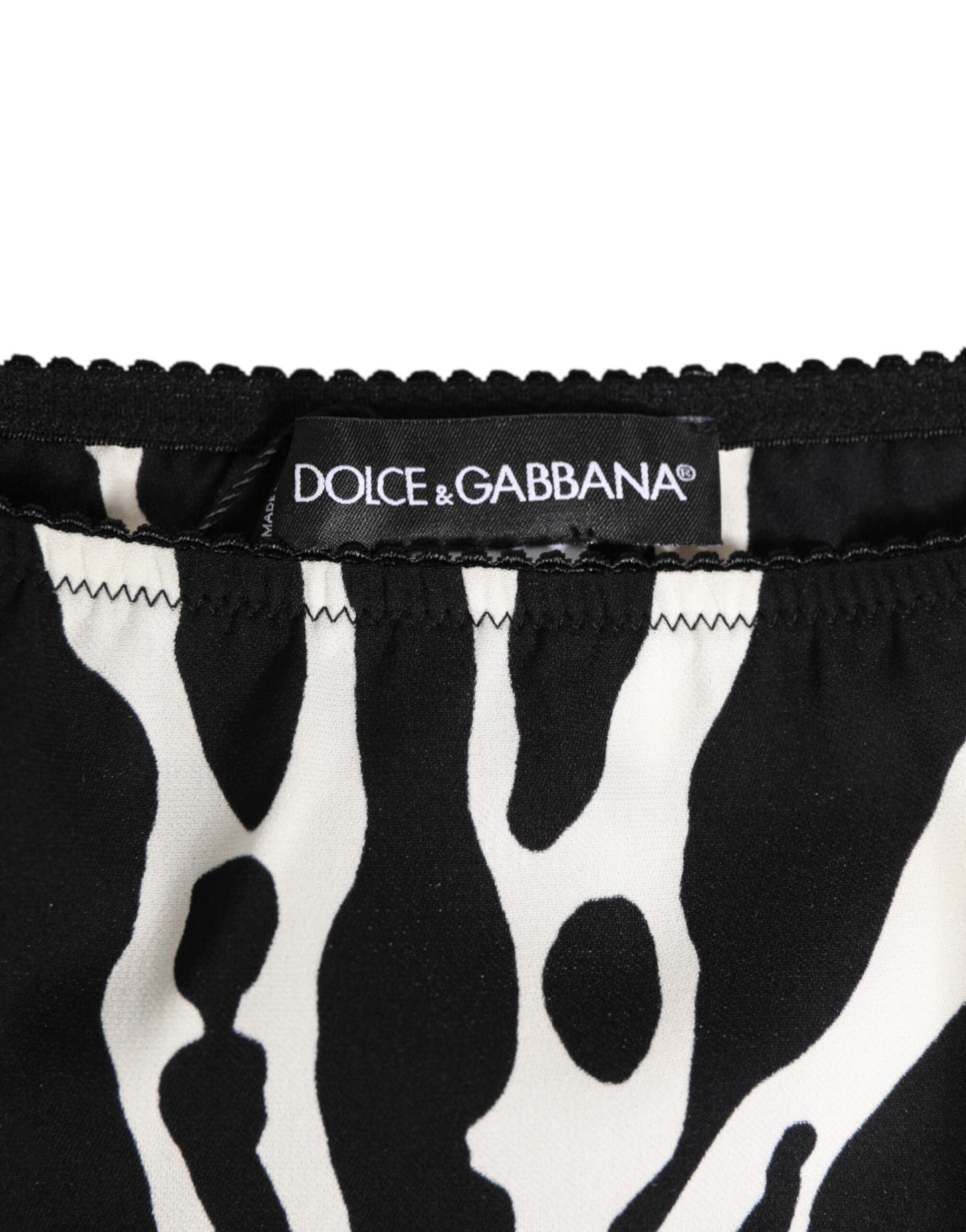 Slip Dolce & Gabbana noir et blanc à imprimé zèbre