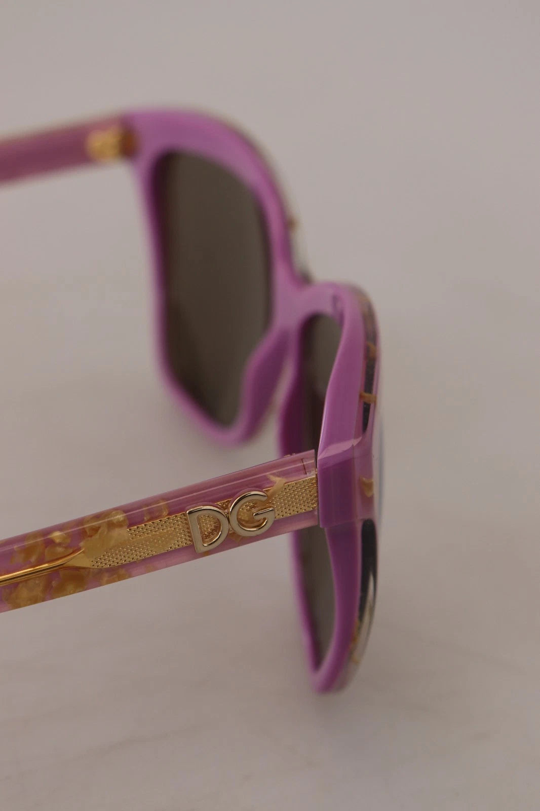 Lunettes de soleil rectangulaires à monture complète en or rose Dolce & Gabbana DG4251