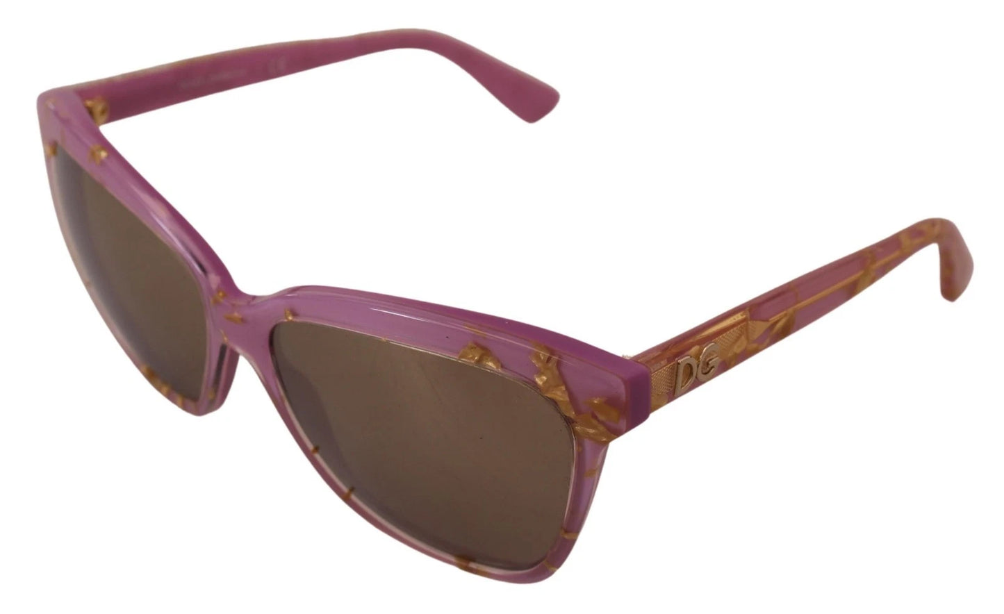 Lunettes de soleil rectangulaires à monture complète en or rose Dolce & Gabbana DG4251