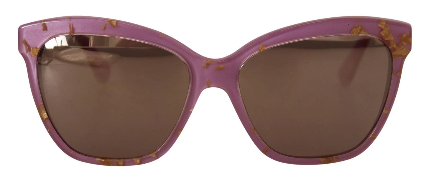 Lunettes de soleil rectangulaires à monture complète en or rose Dolce & Gabbana DG4251