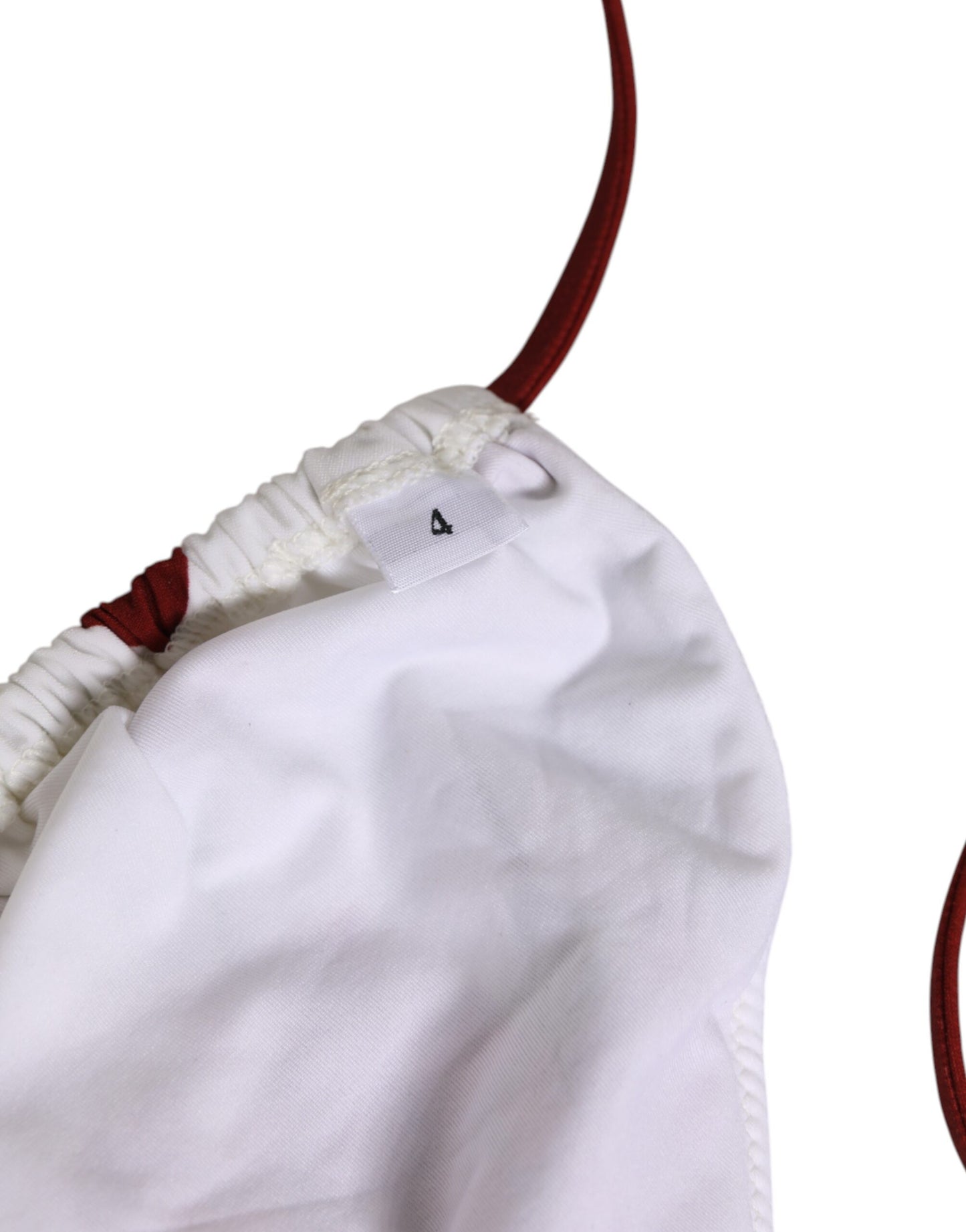 Dolce & Gabbana – Dreieck mit Blumenmuster in Weiß und Rot mit Punkten