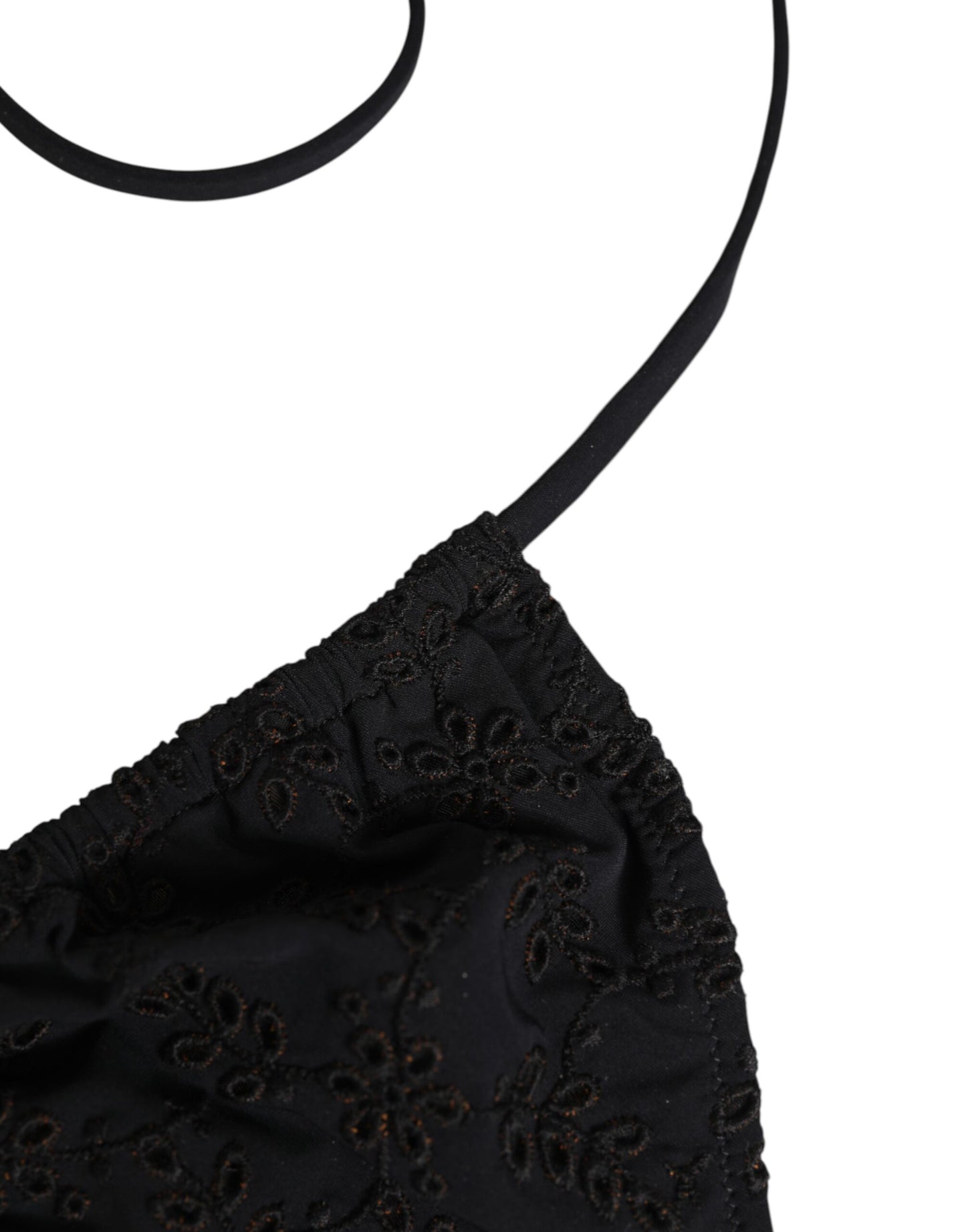 Maillot de bain triangle brodé noir Dolce & Gabbana