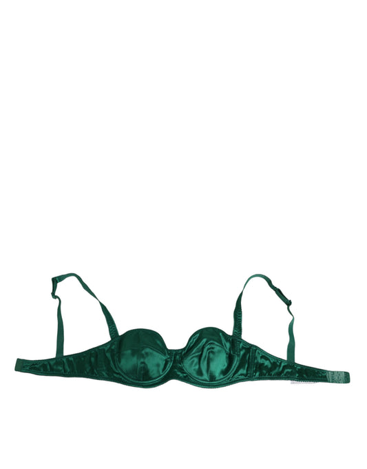 Sous-vêtements semi-rembourrés à armatures en satin vert Dolce & Gabbana