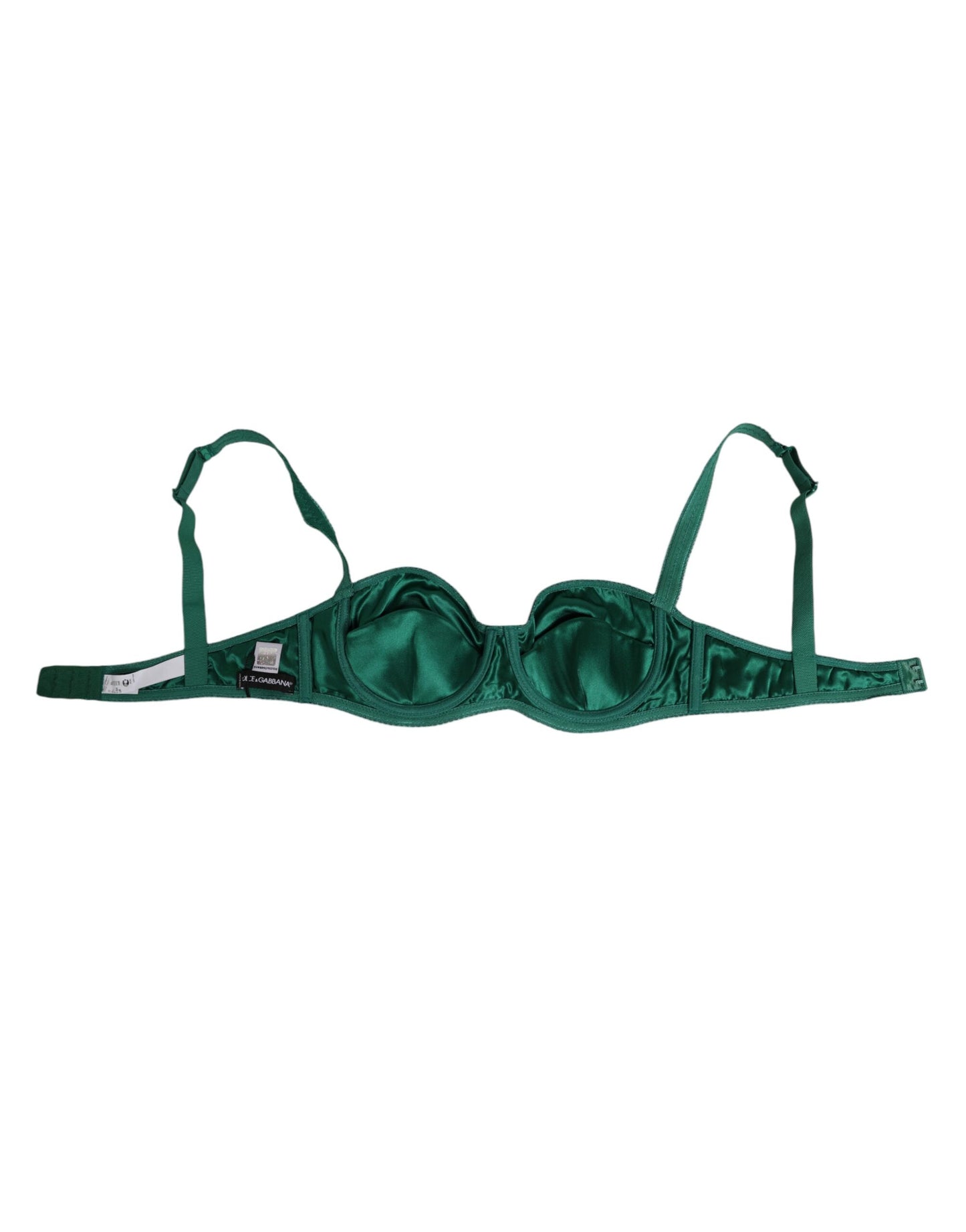 Sous-vêtements semi-rembourrés à armatures en satin vert Dolce & Gabbana