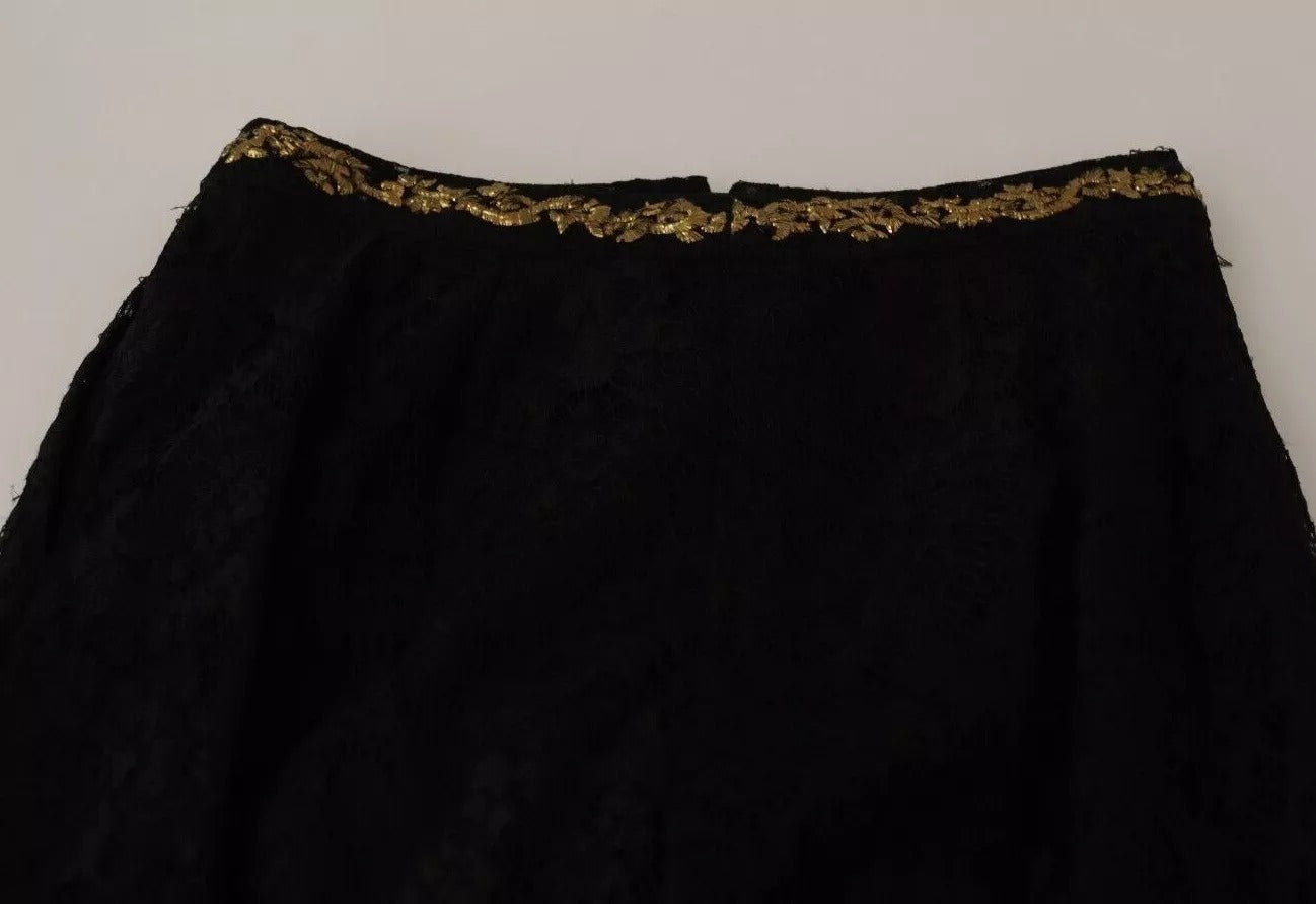 Short Dolce & Gabbana en dentelle noire et or baroque PIÈCE SPÉCIALE