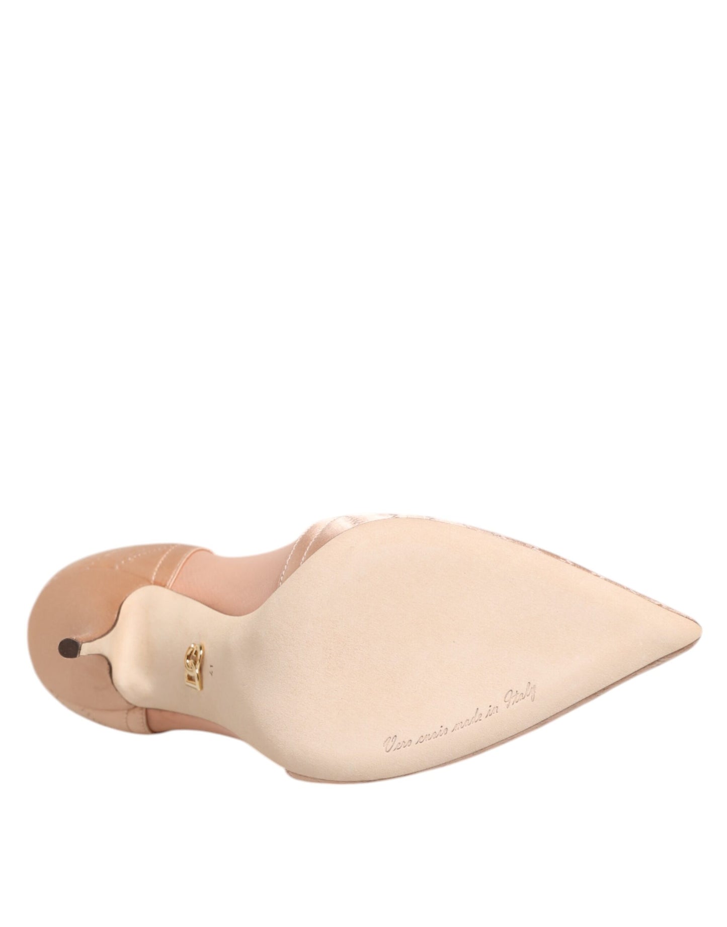 Dolce & Gabbana Cipria Nude Satin Mesh Stiletto Pumps Chaussures