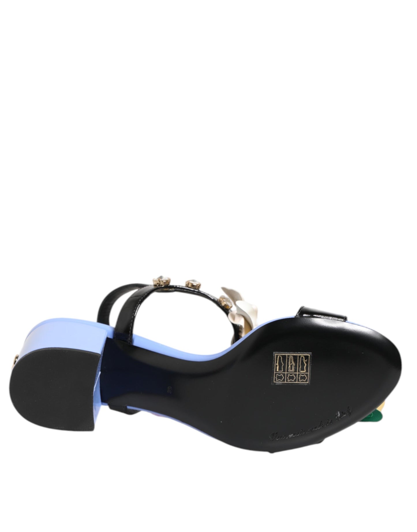 Dolce & Gabbana Sandalen mit mehrfarbigen Blumenapplikationen und Kristallen