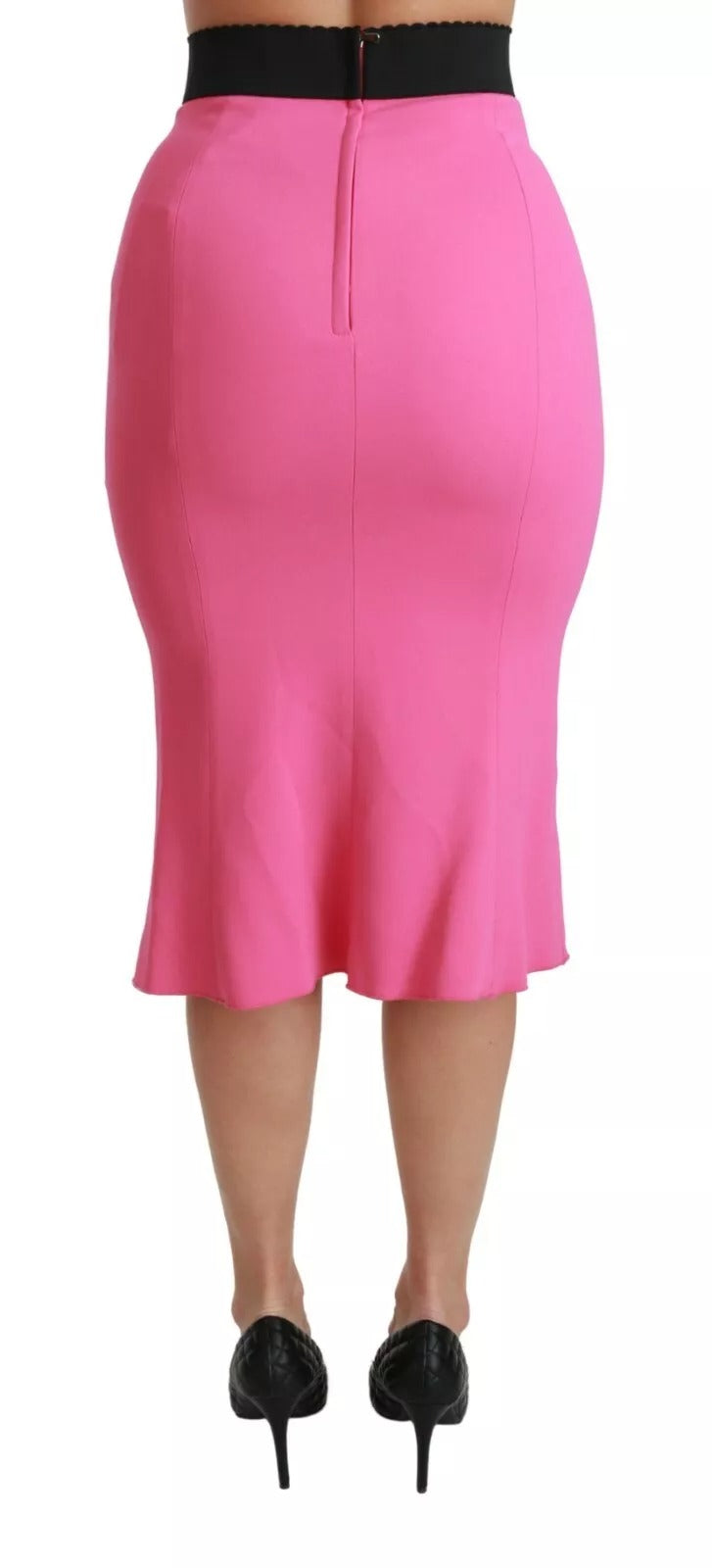 Dolce & Gabbana – Rosa Midirock mit Bleistiftschnitt und hoher Taille