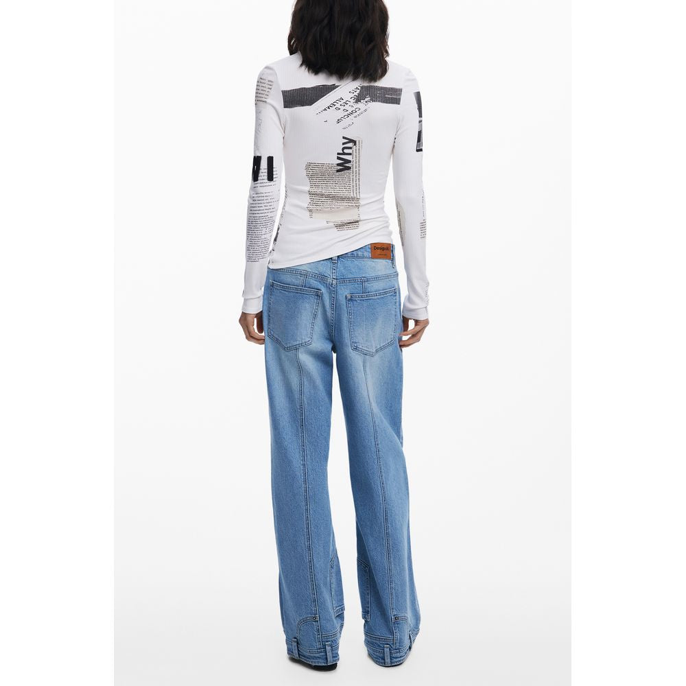Haut blanc en élasthanne Desigual pour femme