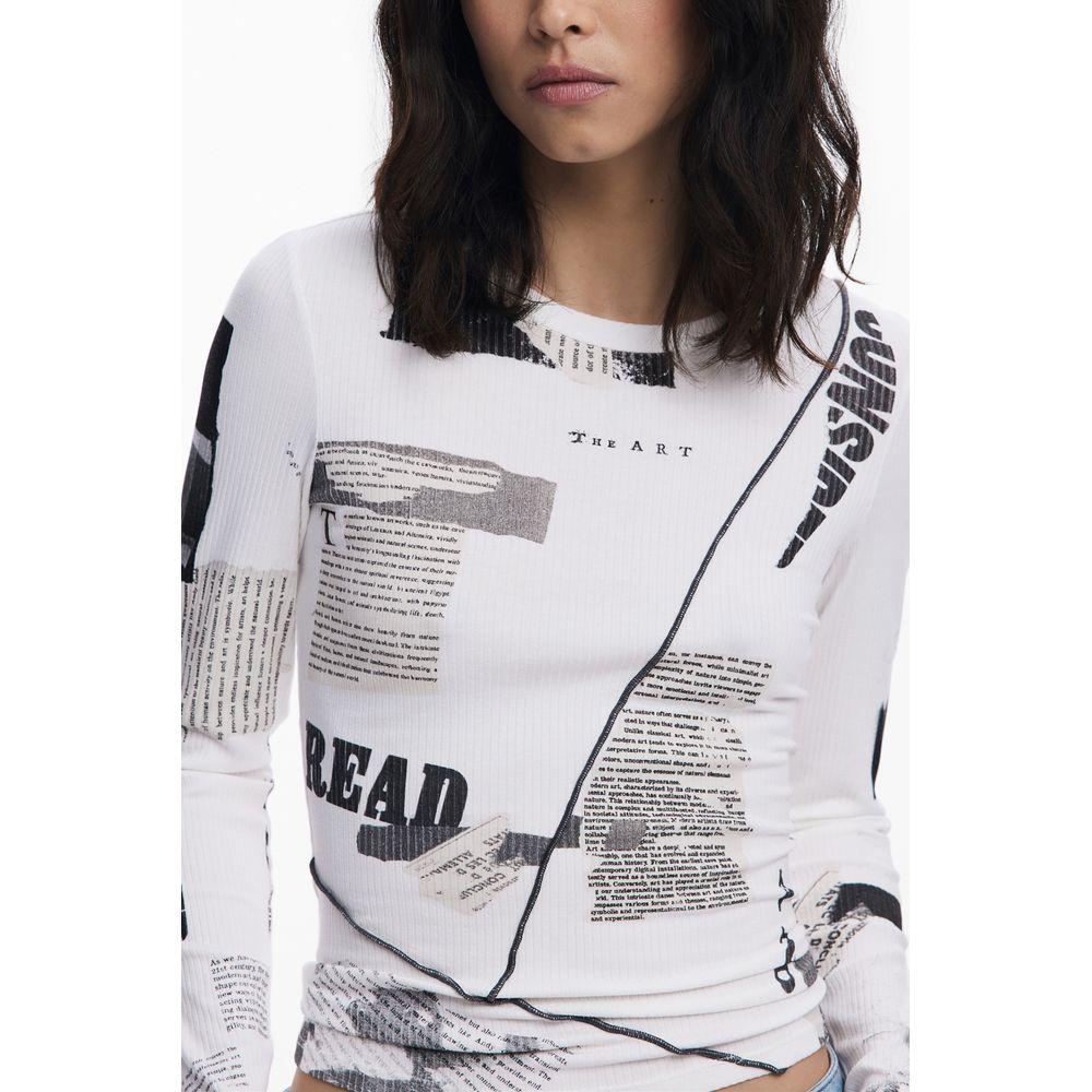 Haut blanc en élasthanne Desigual pour femme