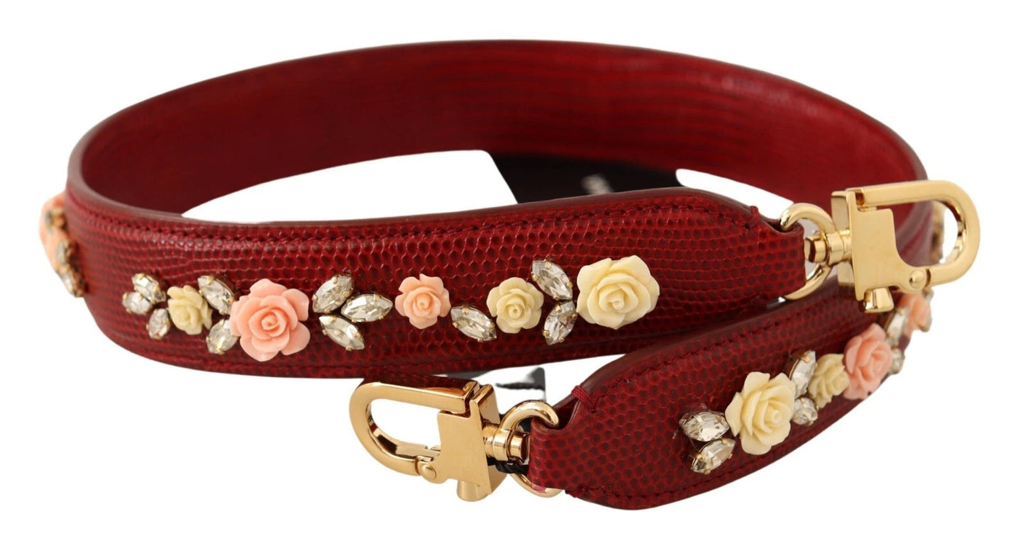 Dolce & Gabbana – Exotisches Schultergurt-Taschenaccessoire mit floralen Kristallen