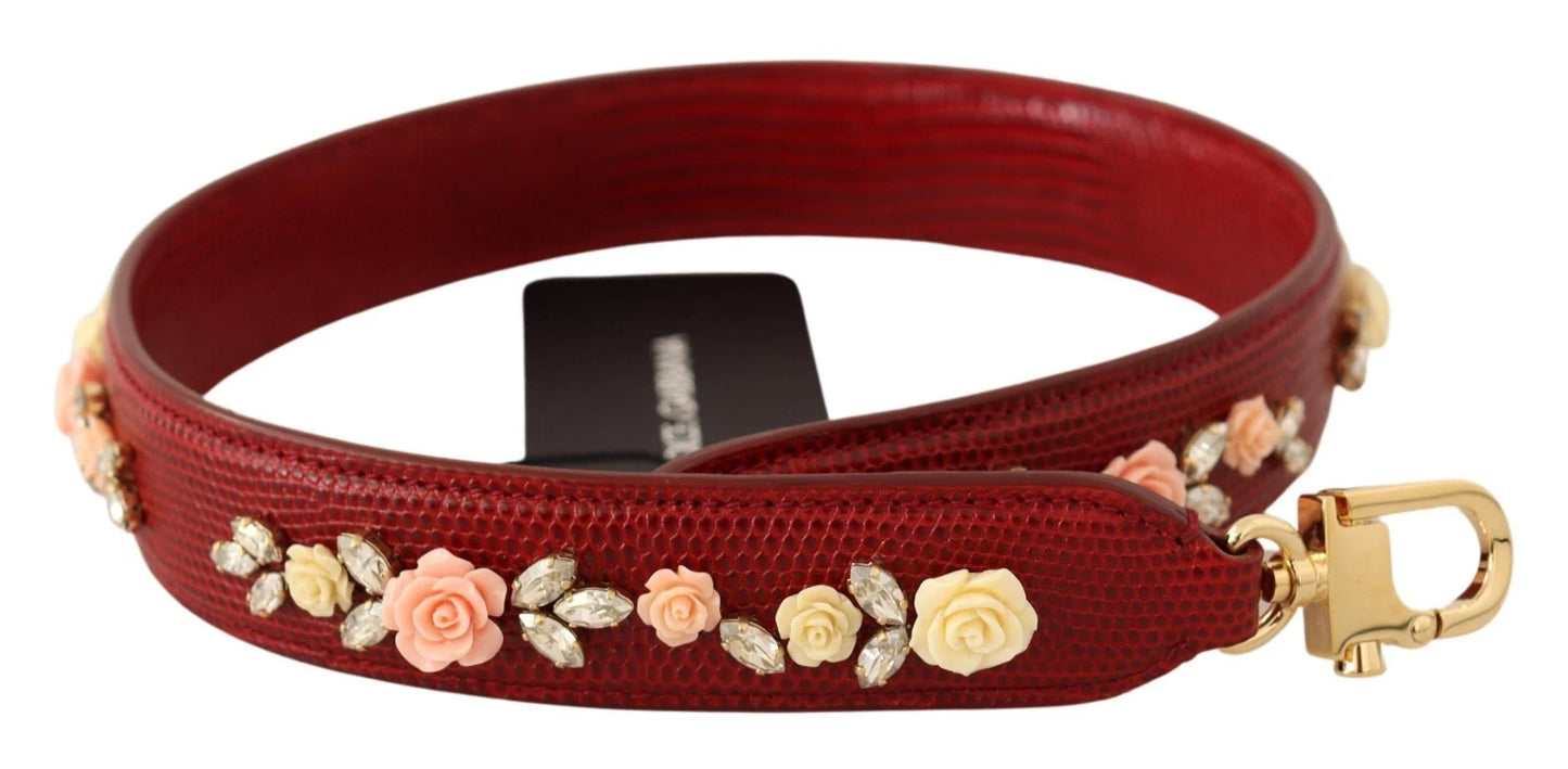 Dolce & Gabbana – Exotisches Schultergurt-Taschenaccessoire mit floralen Kristallen