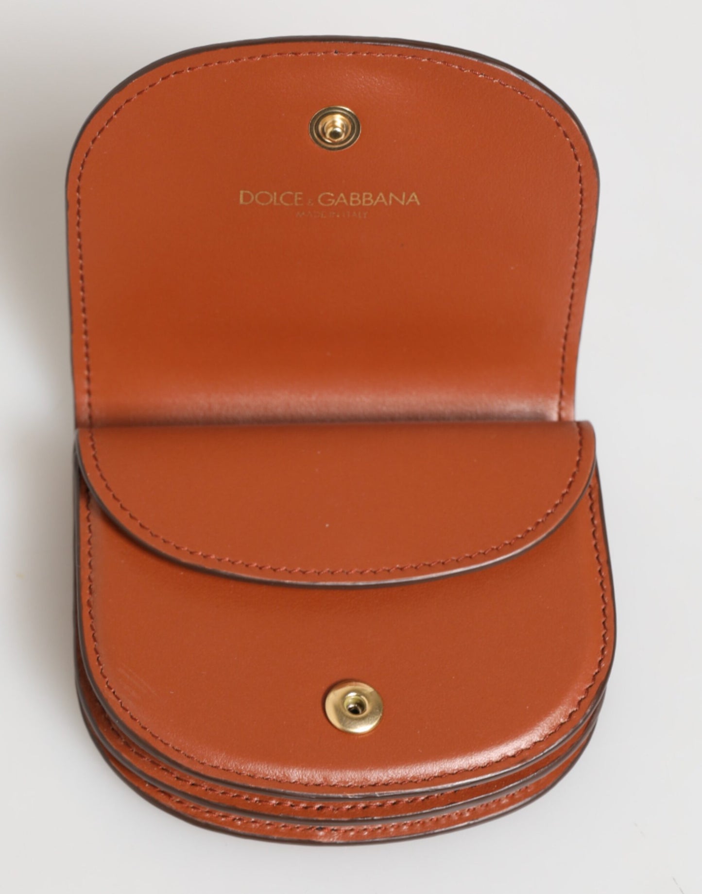 Portefeuille Dolce & Gabbana en cuir de veau marron et noir avec plaque logo à imprimé léopard