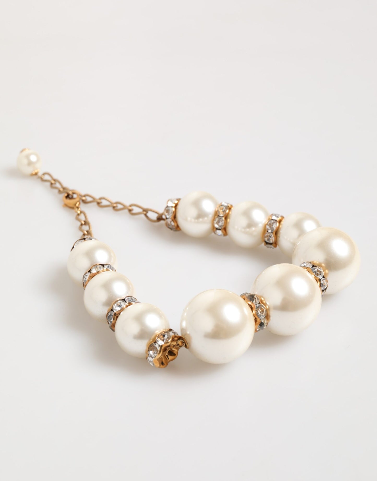 Collier Dolce & Gabbana en laiton doré et perles artificielles en cristal