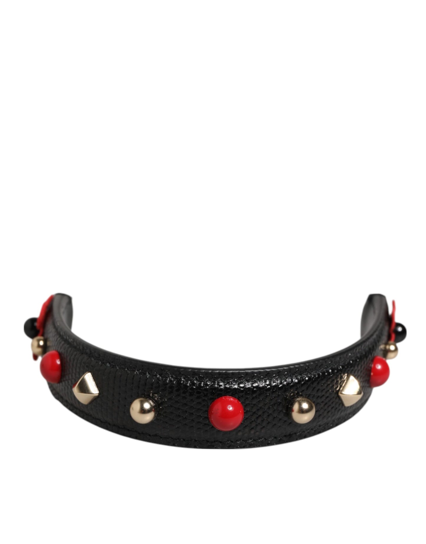 Bandoulière pour sac à main Dolce & Gabbana en cuir noir orné
