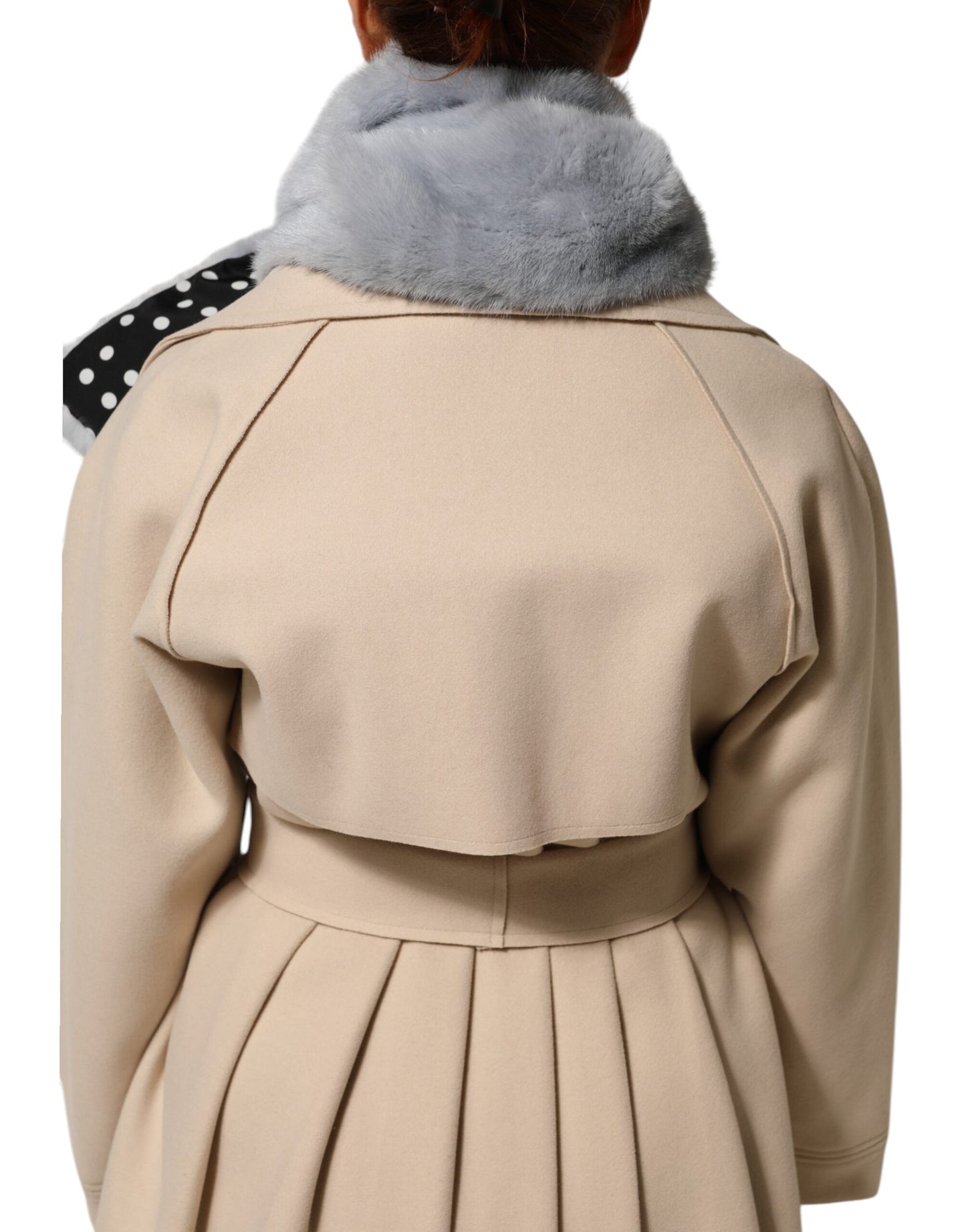 Écharpe cache-cou en fourrure de vison bleu poudré Dolce & Gabbana