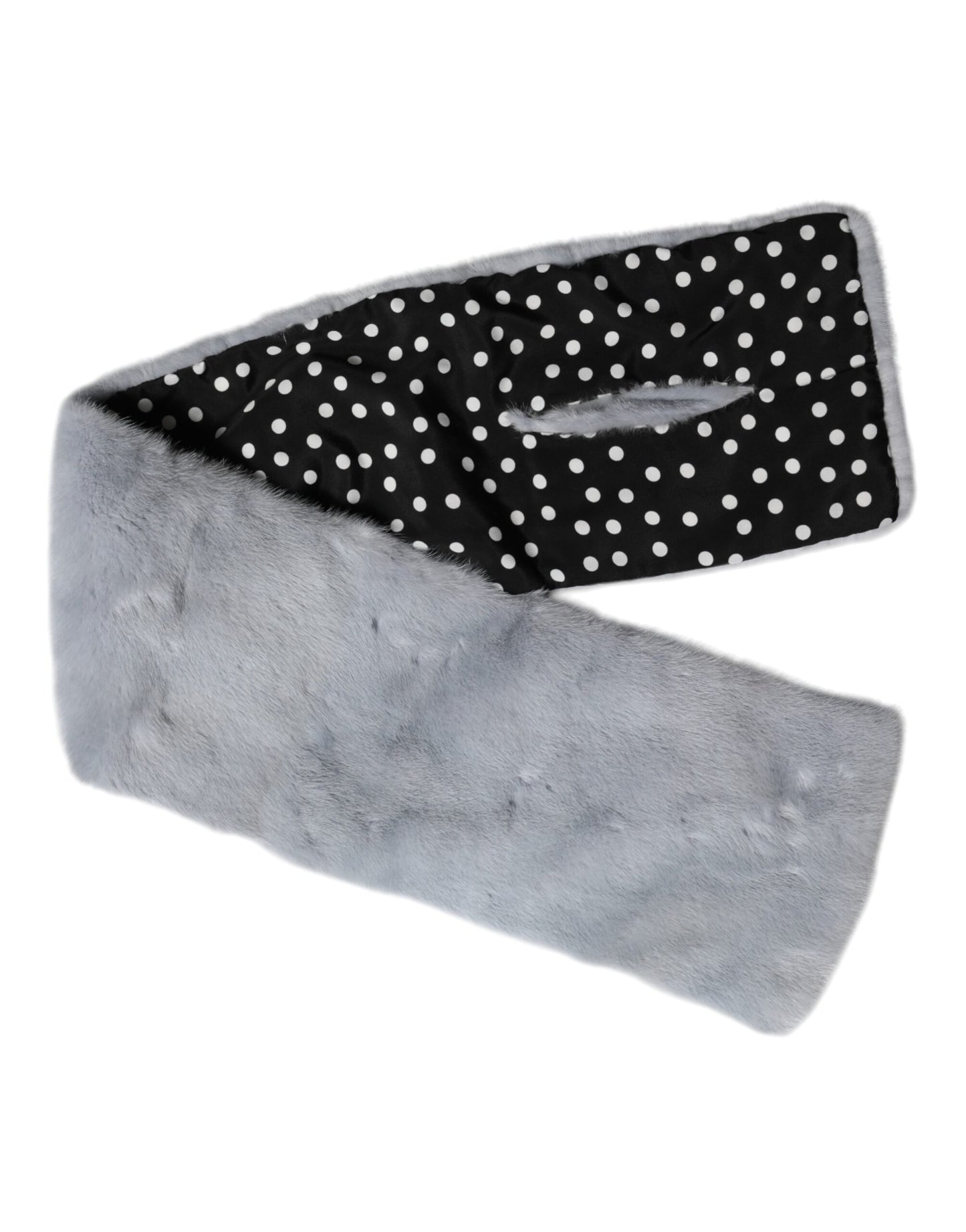 Écharpe cache-cou en fourrure de vison bleu poudré Dolce & Gabbana