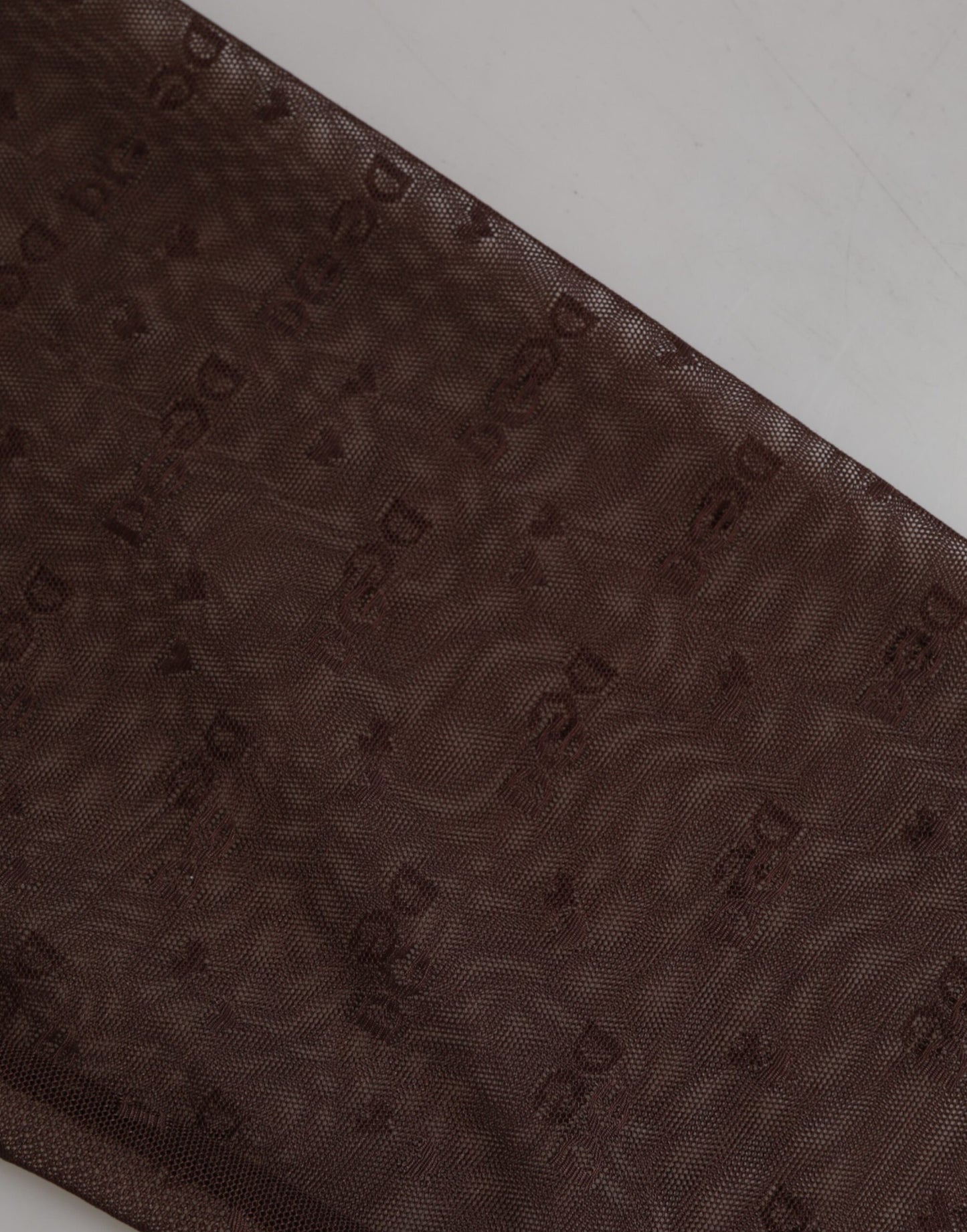 Dolce & Gabbana - Leggings en nylon marron avec logo en dentelle - Sous-vêtements
