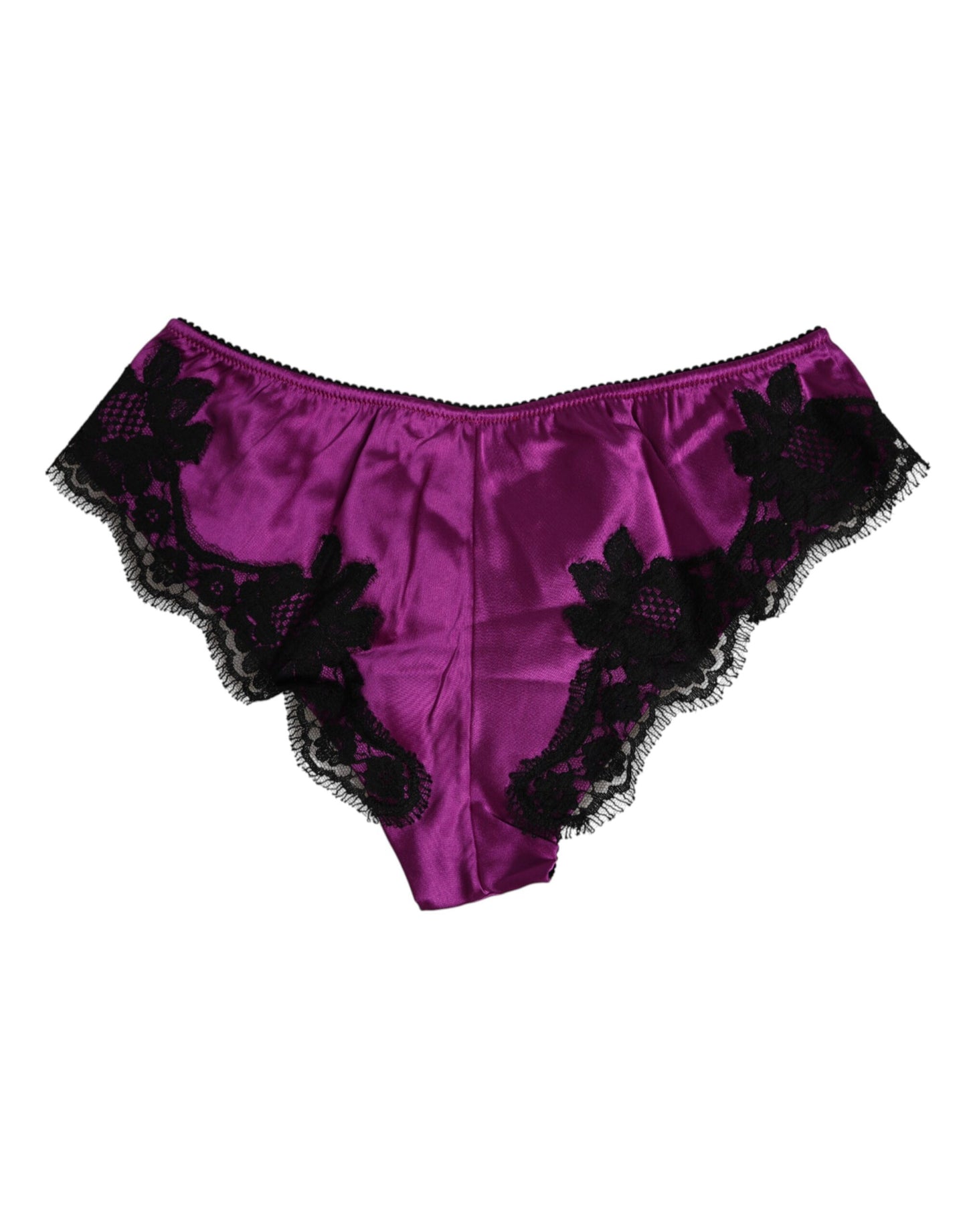 Culotte en satin de soie violet Dolce & Gabbana en dentelle florale