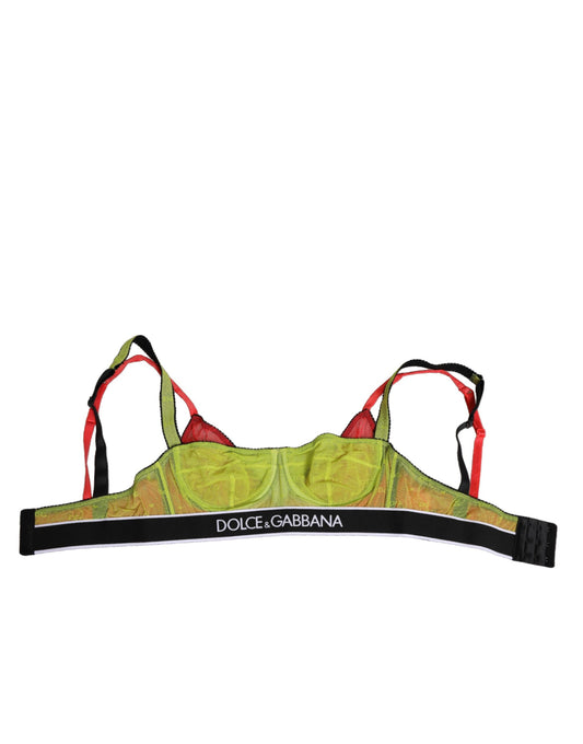 Dolce & Gabbana, grüner Balconnet-BH aus Nylon mit weichen Körbchen