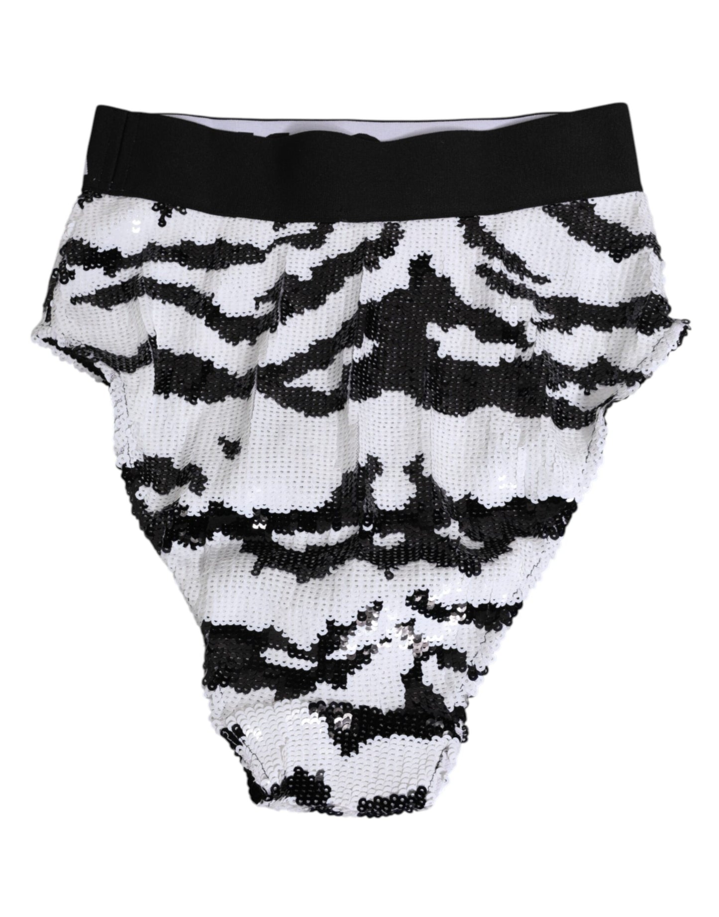 Culotte taille haute à sequins noirs et blancs Dolce & Gabbana