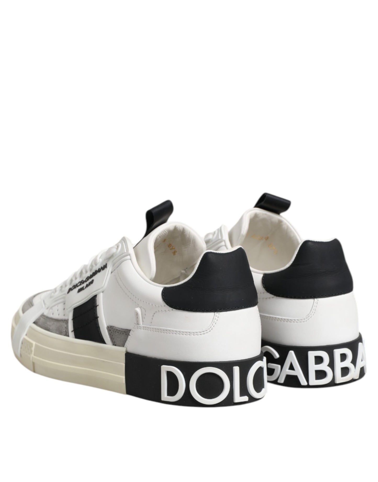 Dolce & Gabbana White Leather Custom 2.Zero Sneakers Shoes