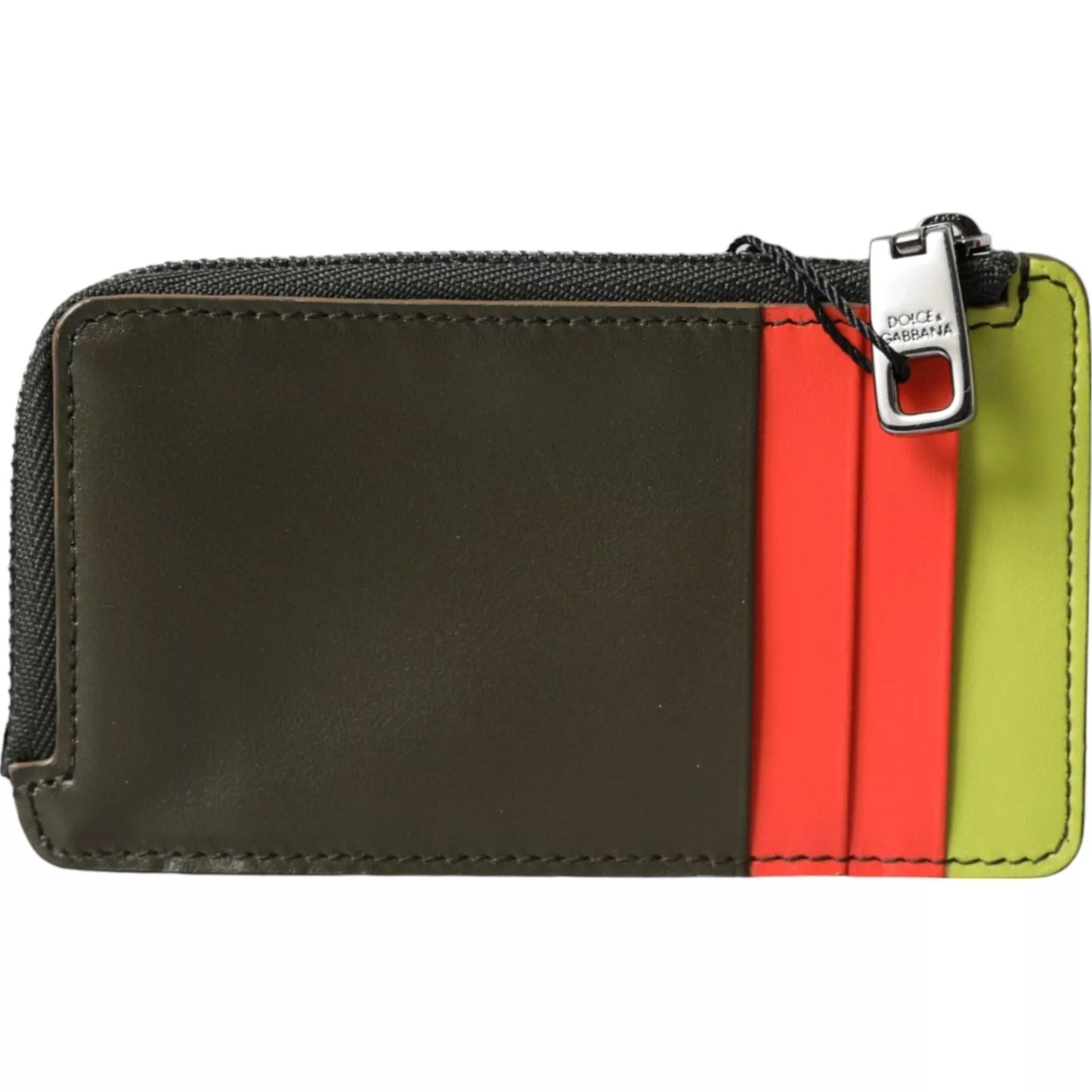 Dolce & Gabbana Multicolor Calfskin Leather Logo Card Holder Women Wallet