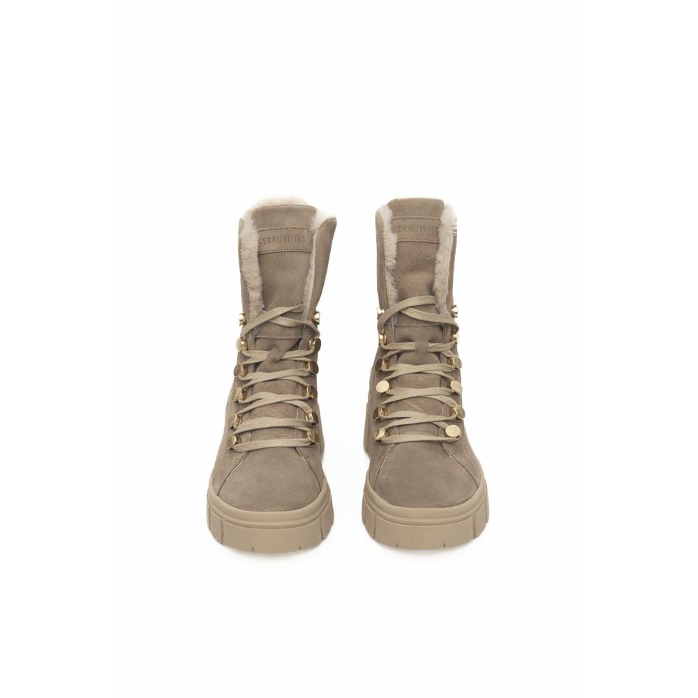 Cerruti 1881 Beige Leather Women Boot