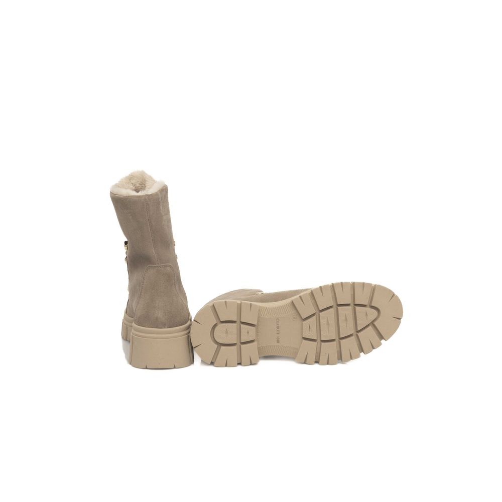 Cerruti 1881 Beige Leather Women Boot