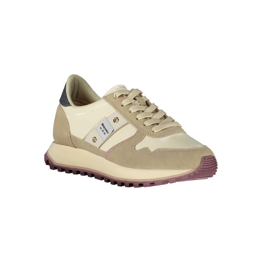 Blauer Beige Leather Women Sneaker