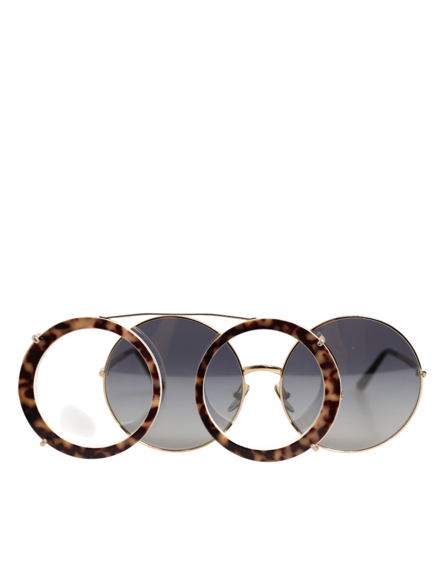 Dolce & Gabbana DG2198 Brown Leopard Print Gradient Round Sunglasses